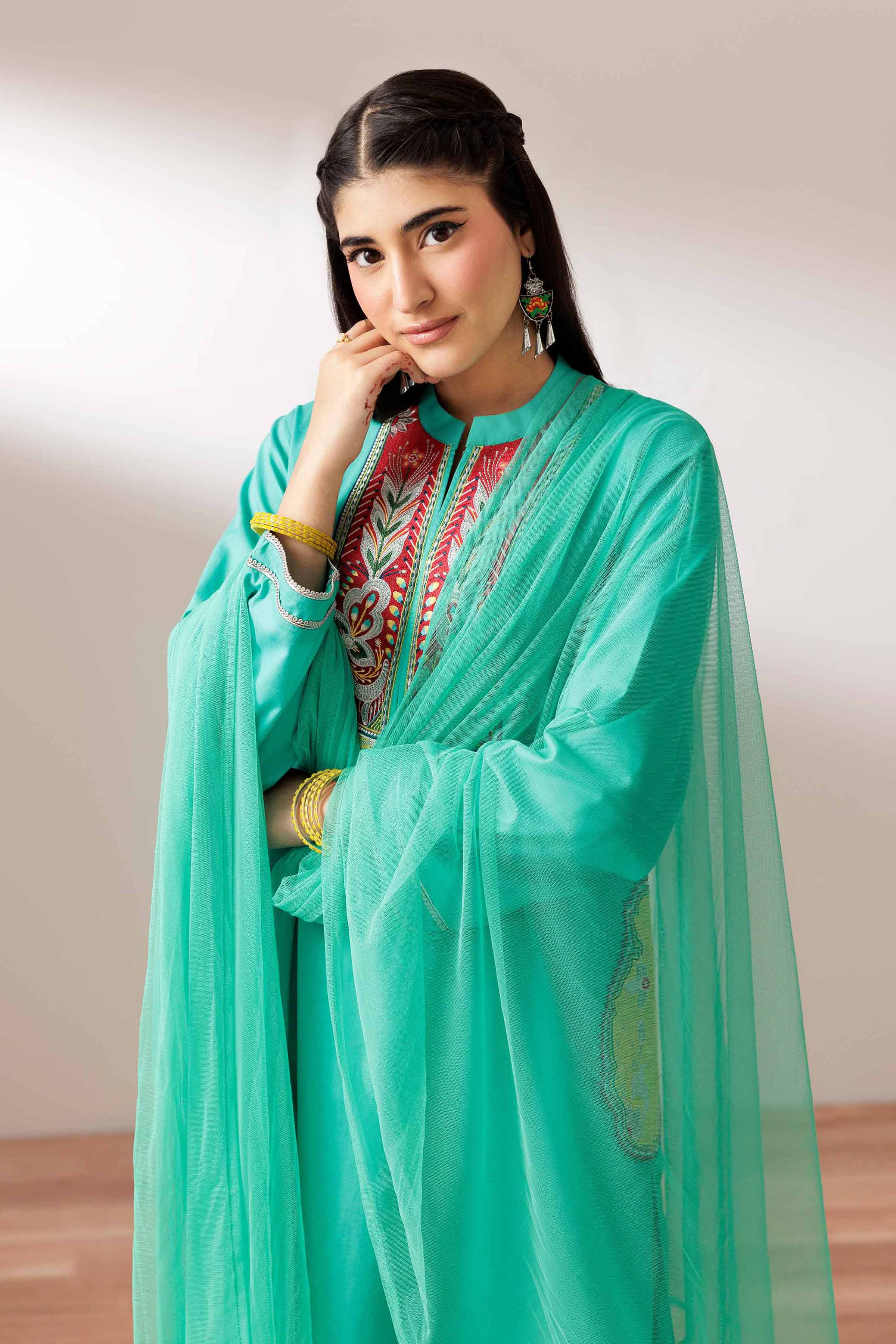 2 Piece - Embroidered Suit - PS25-203 - Image 2