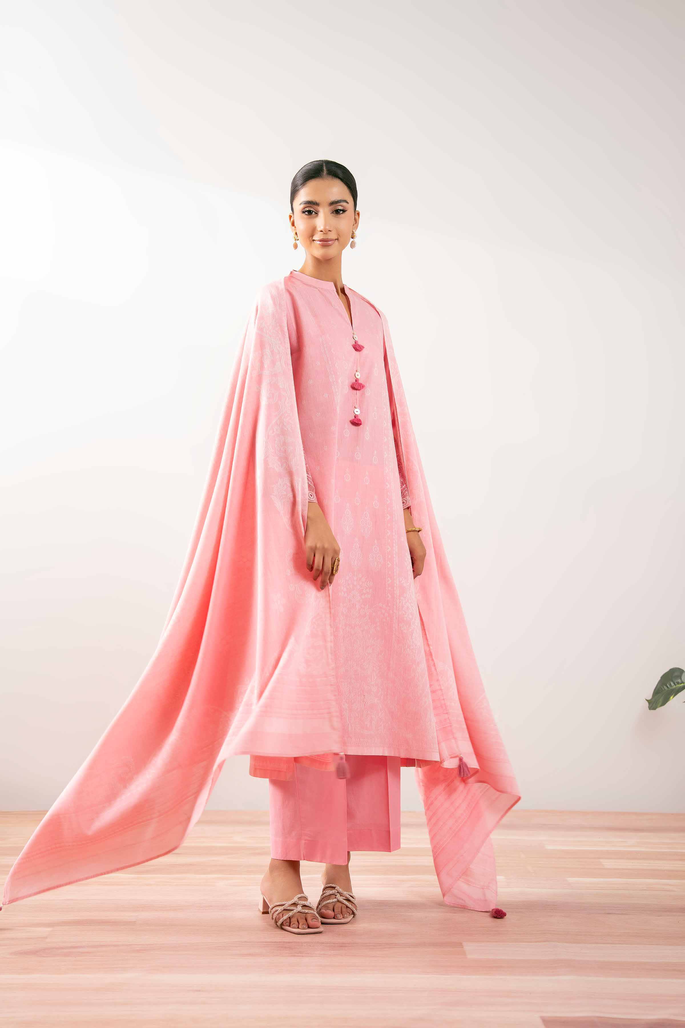 3 Piece - Embroidered Suit - PS25-208 - Image 5