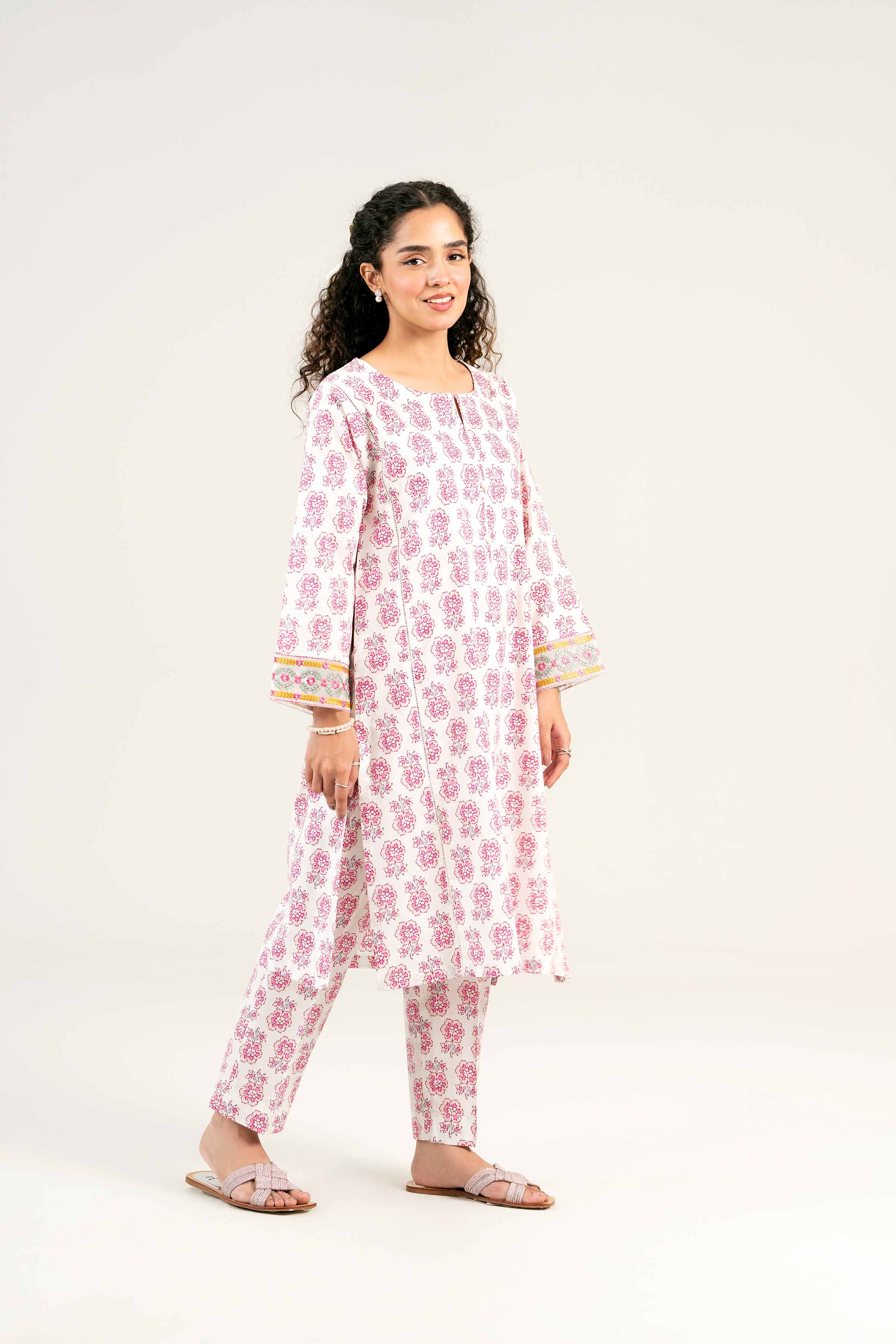 2 Piece - Printed Embroidered Suit - PS25-27 - Image 6