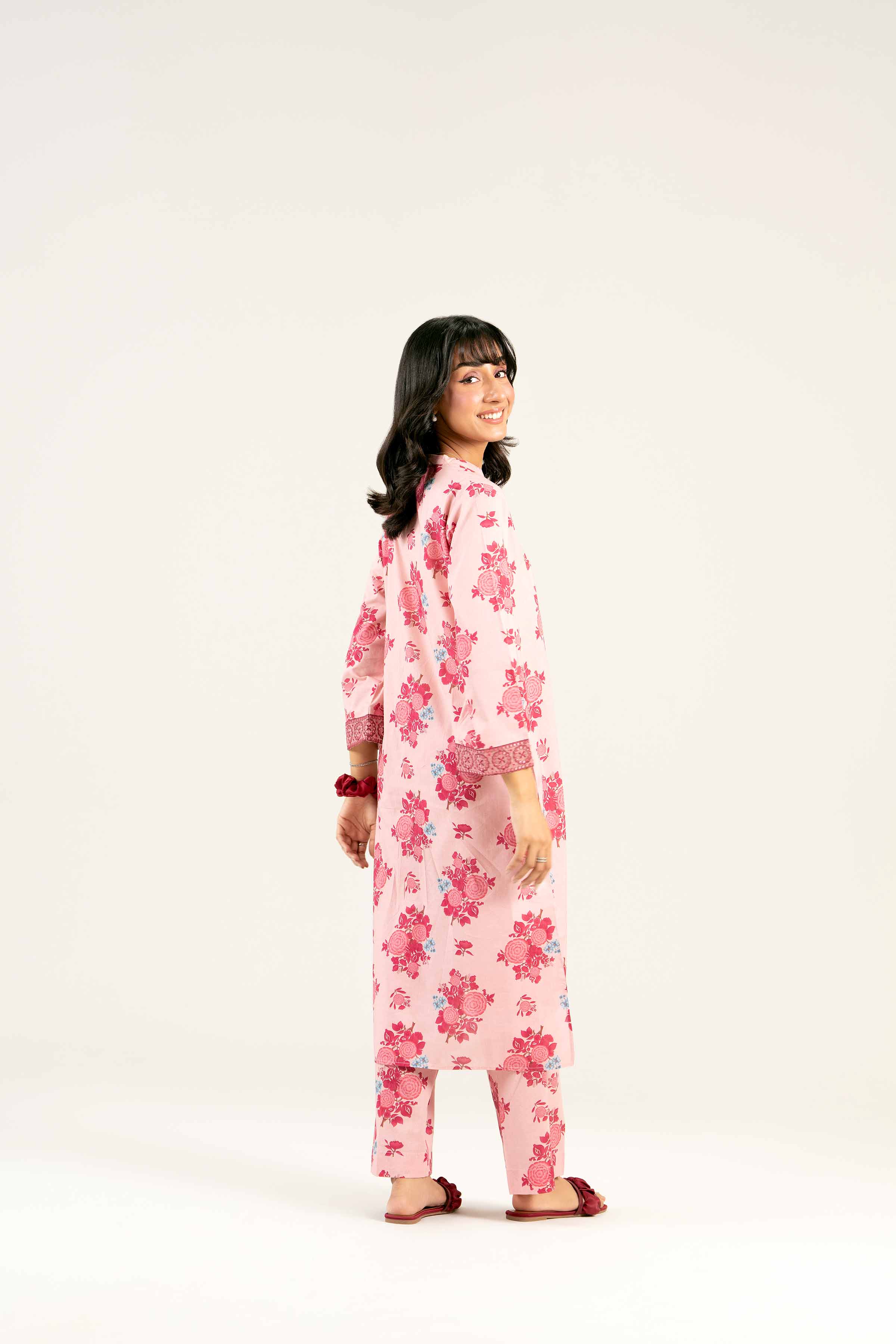 2 Piece - Printed Embroidered Suit - PS25-29 - Image 3