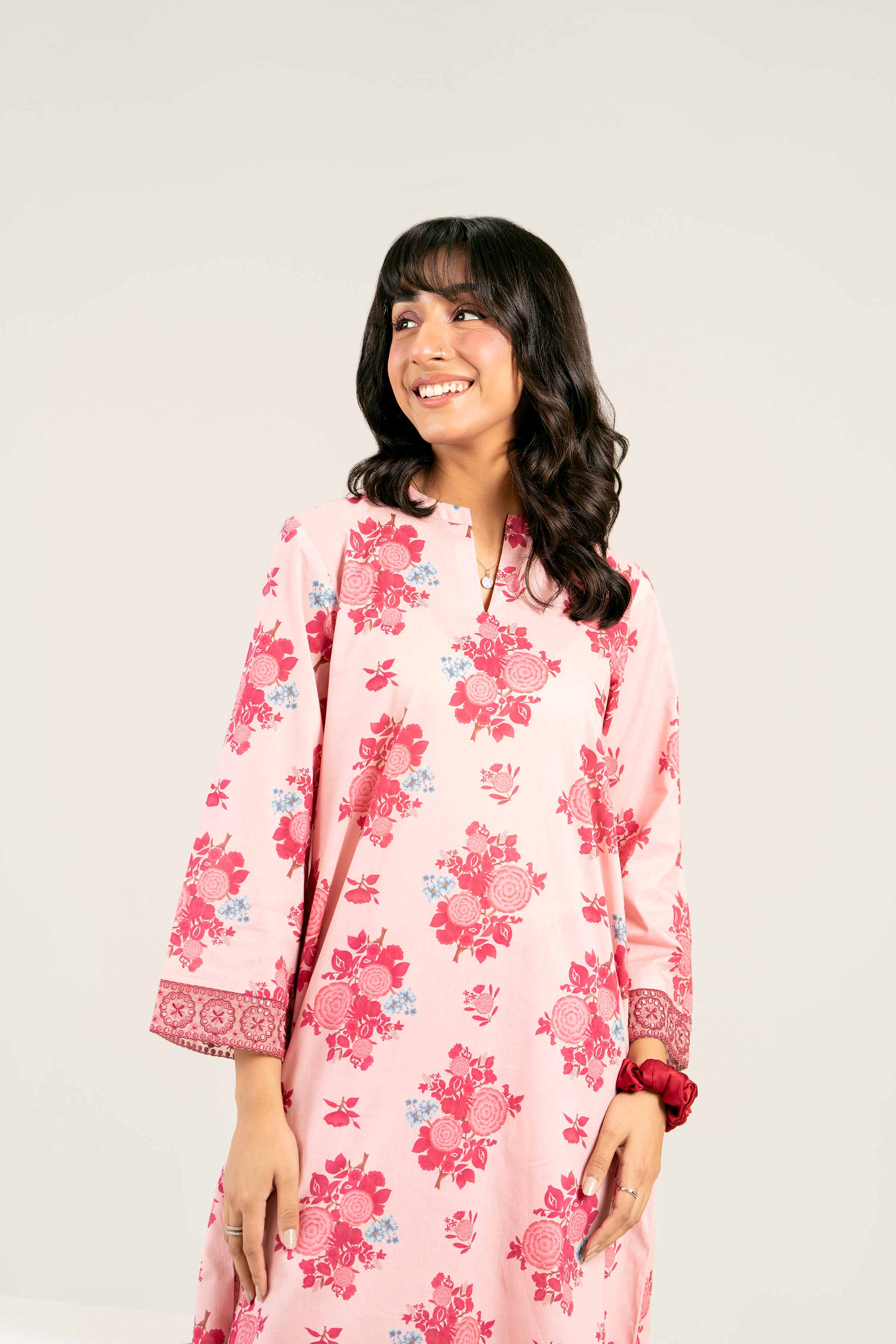 2 Piece - Printed Embroidered Suit - PS25-29 - Image 6