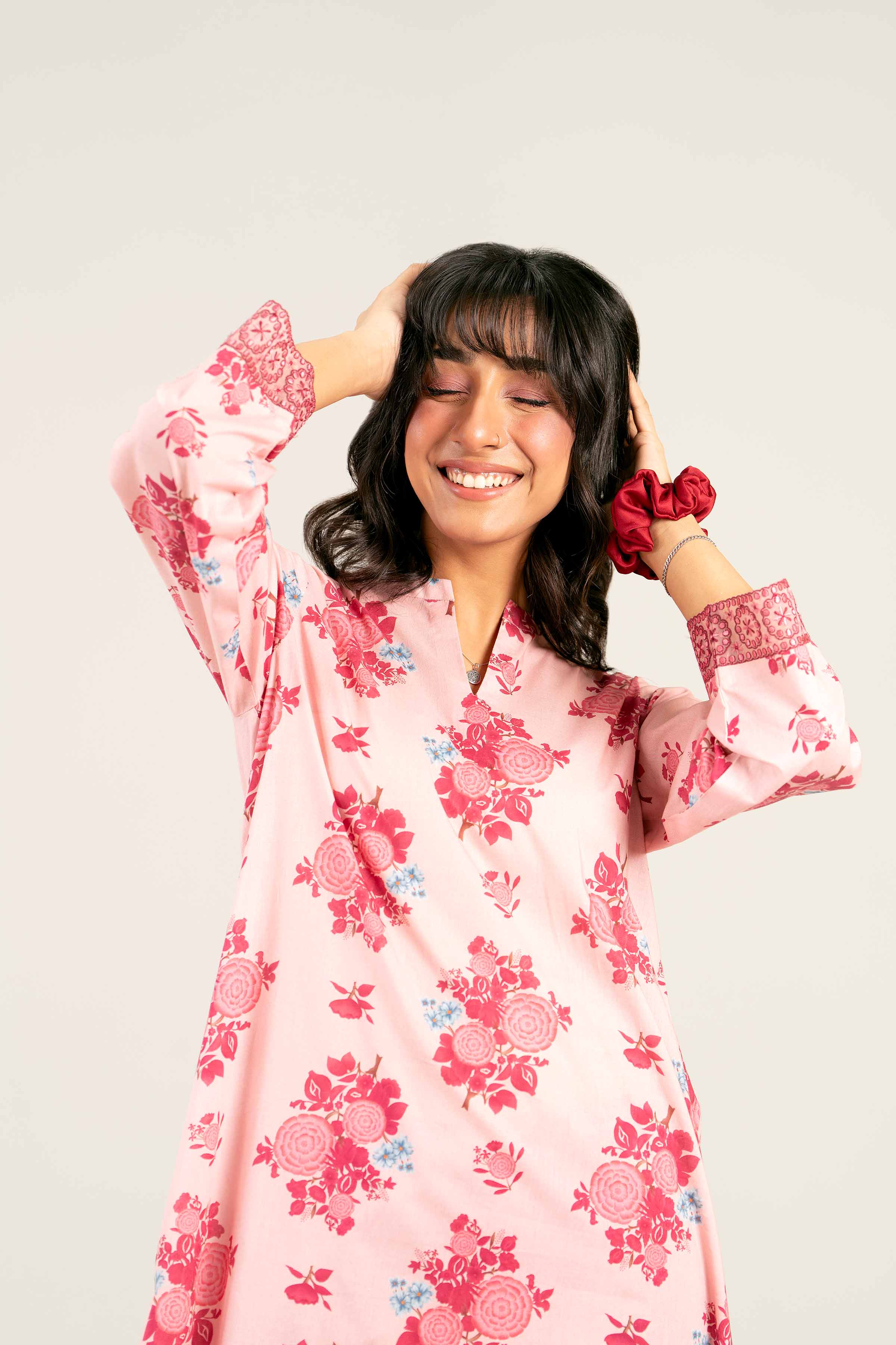 2 Piece - Printed Embroidered Suit - PS25-29 - Image 7