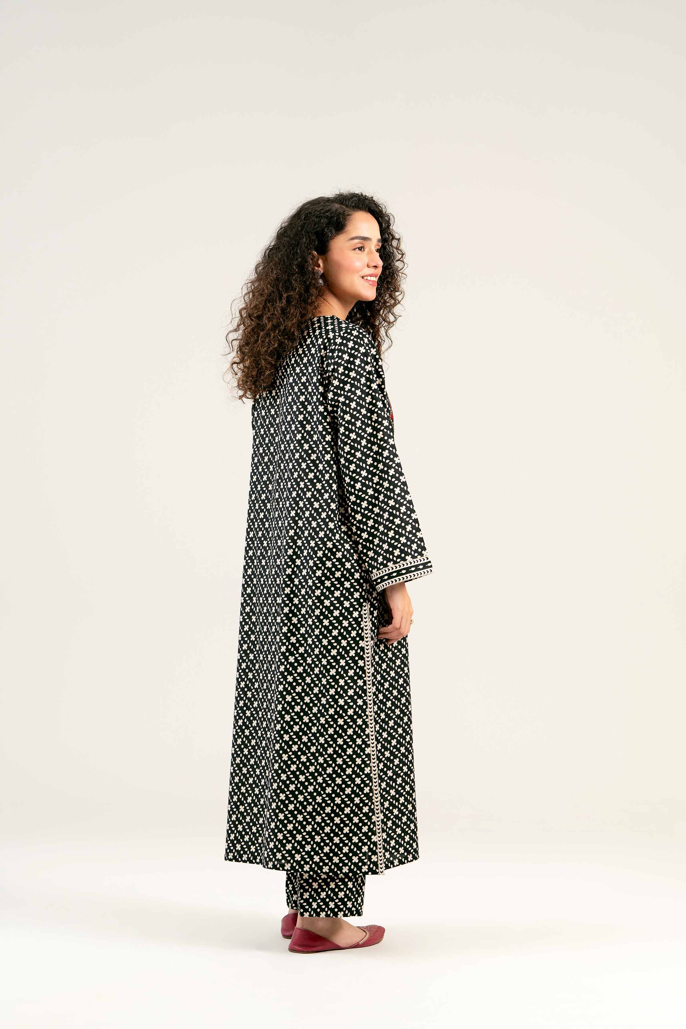 2 Piece - Printed Embroidered Suit - PS25-37 - Image 3