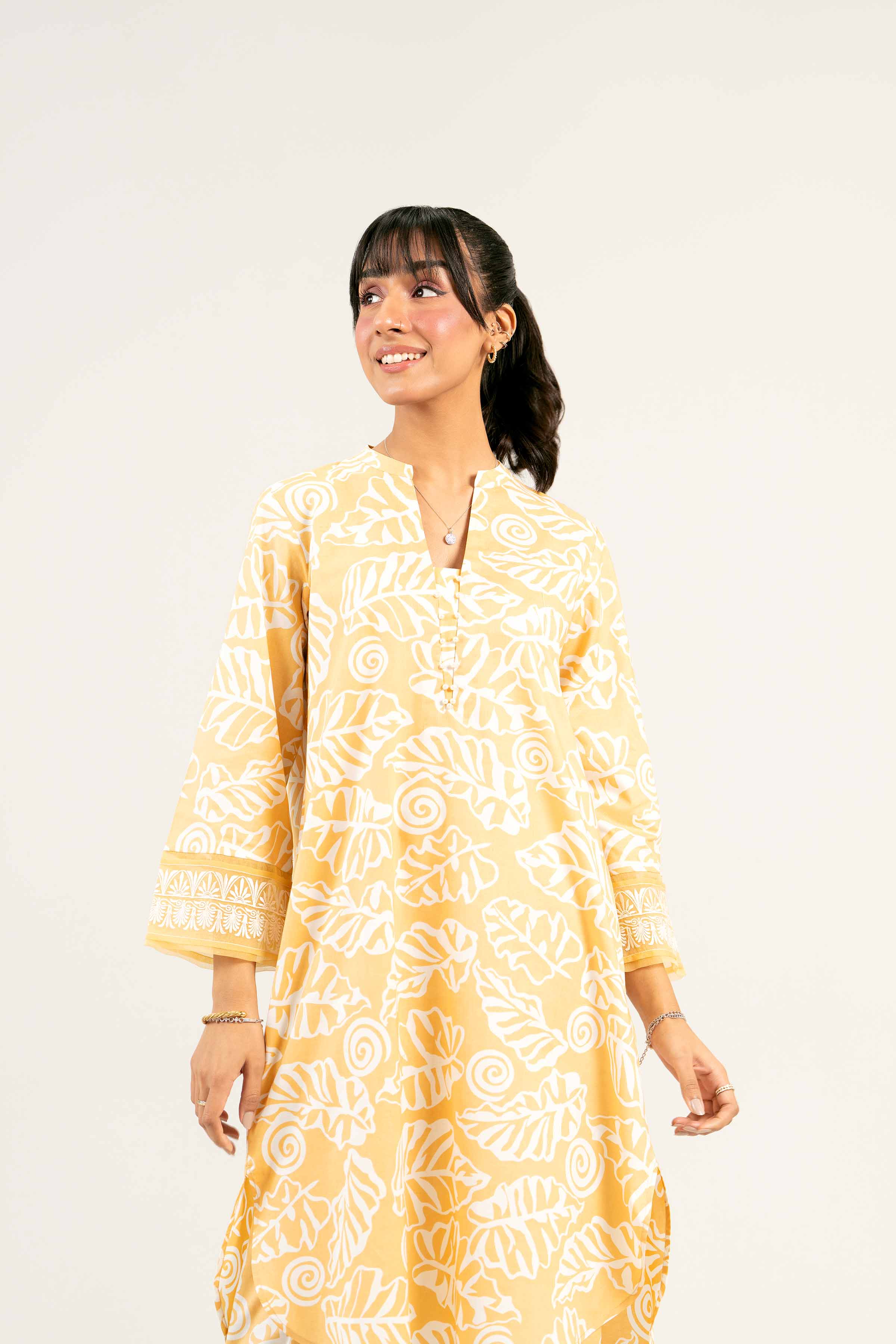2 Piece - Printed Embroidered Suit - PS25-43 - Image 7