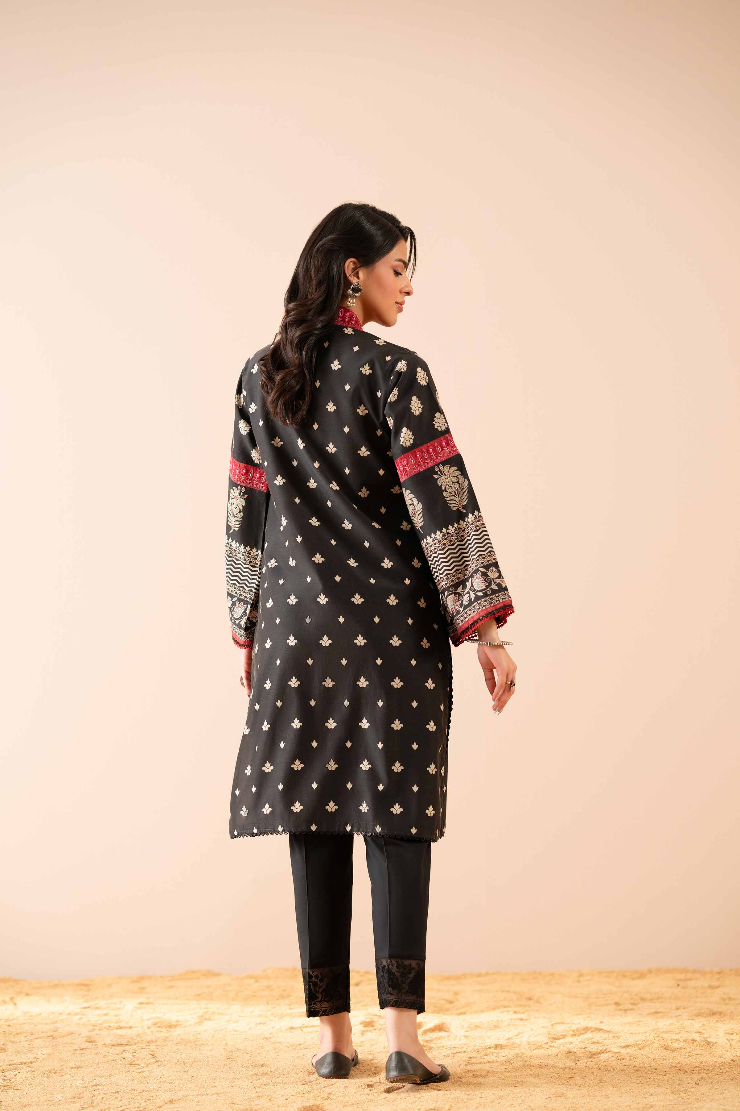 Printed Embroidered Kurta - PS25-46 - Image 3