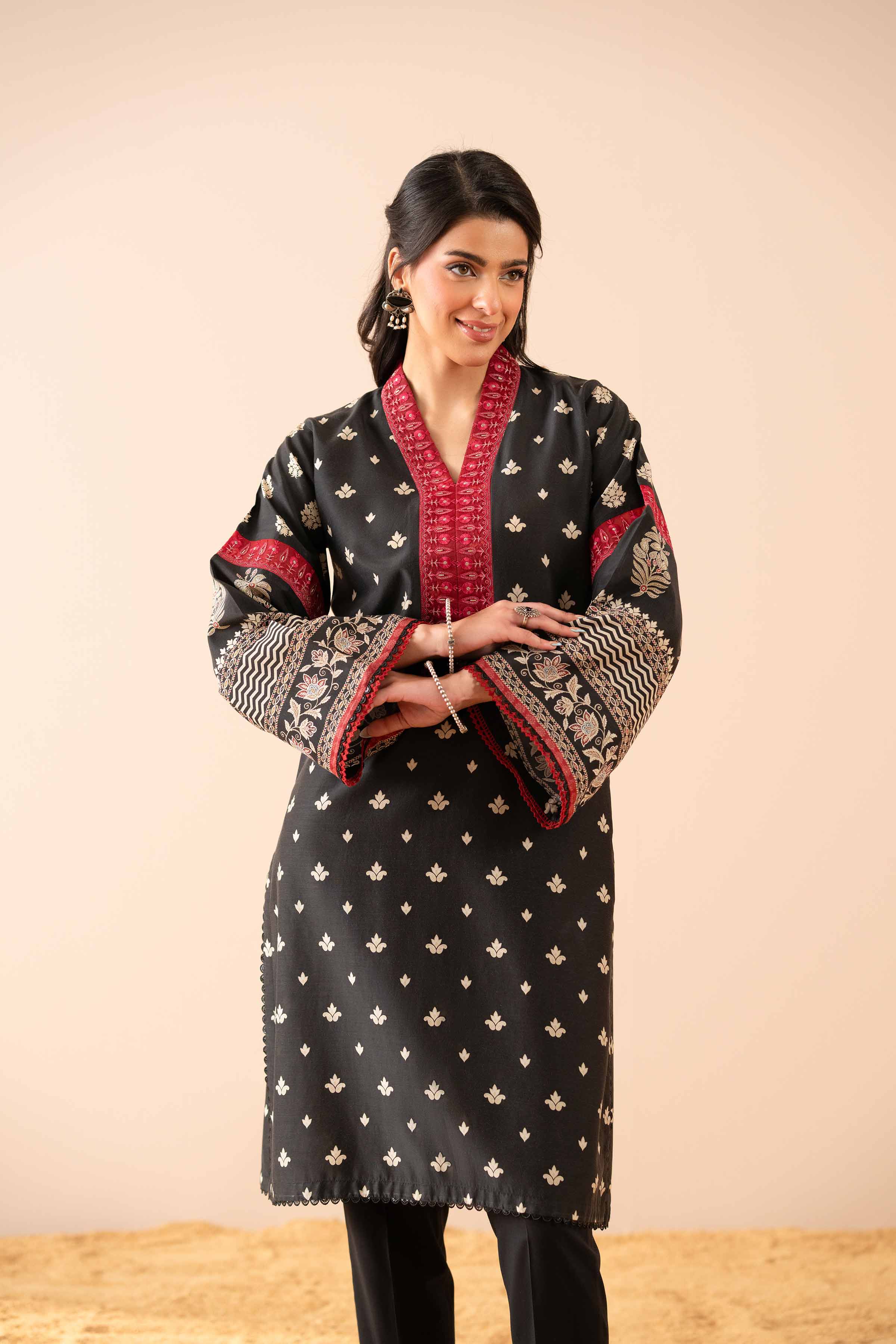 Printed Embroidered Kurta - PS25-46 - Image 5