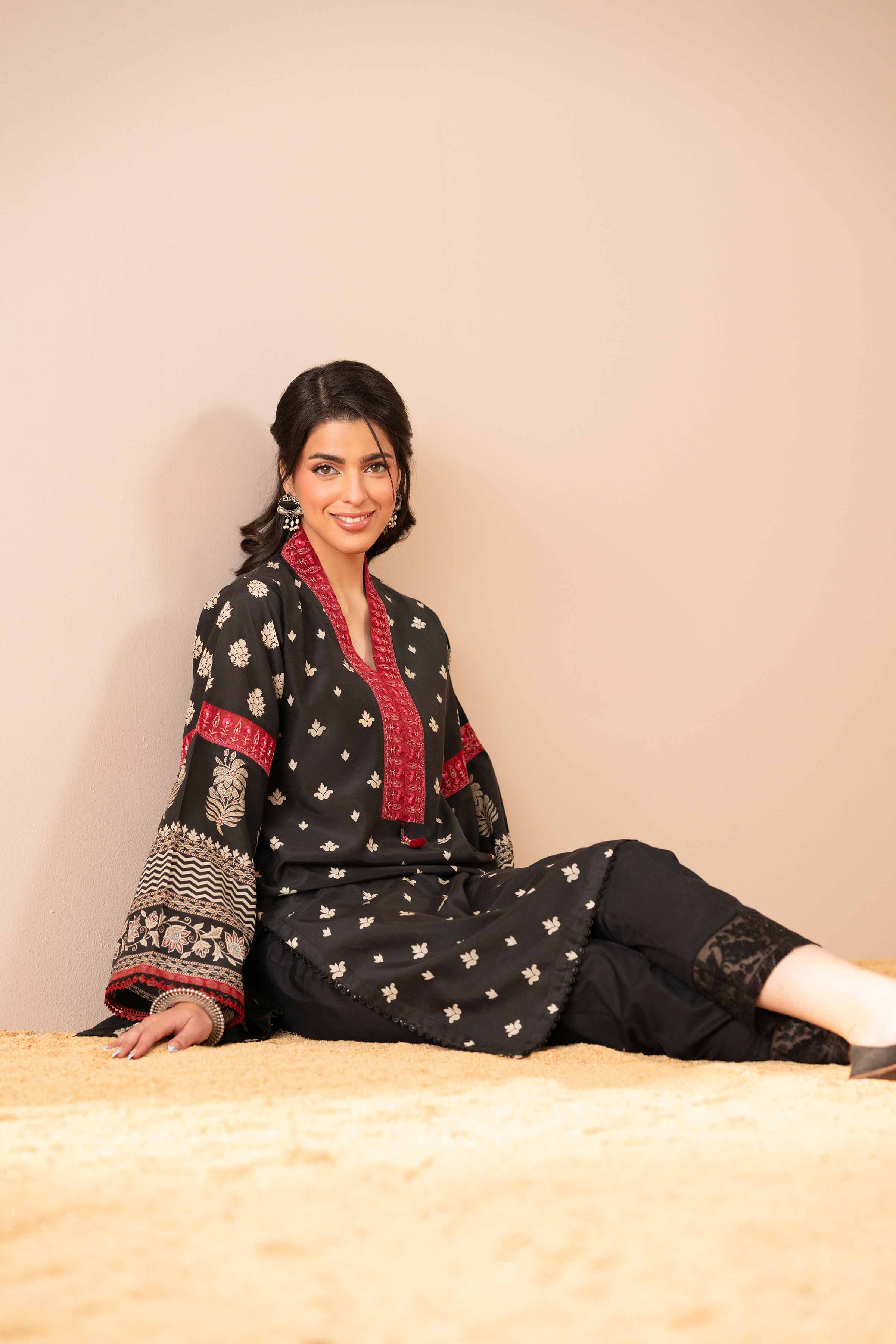 Printed Embroidered Kurta - PS25-46 - Image 6
