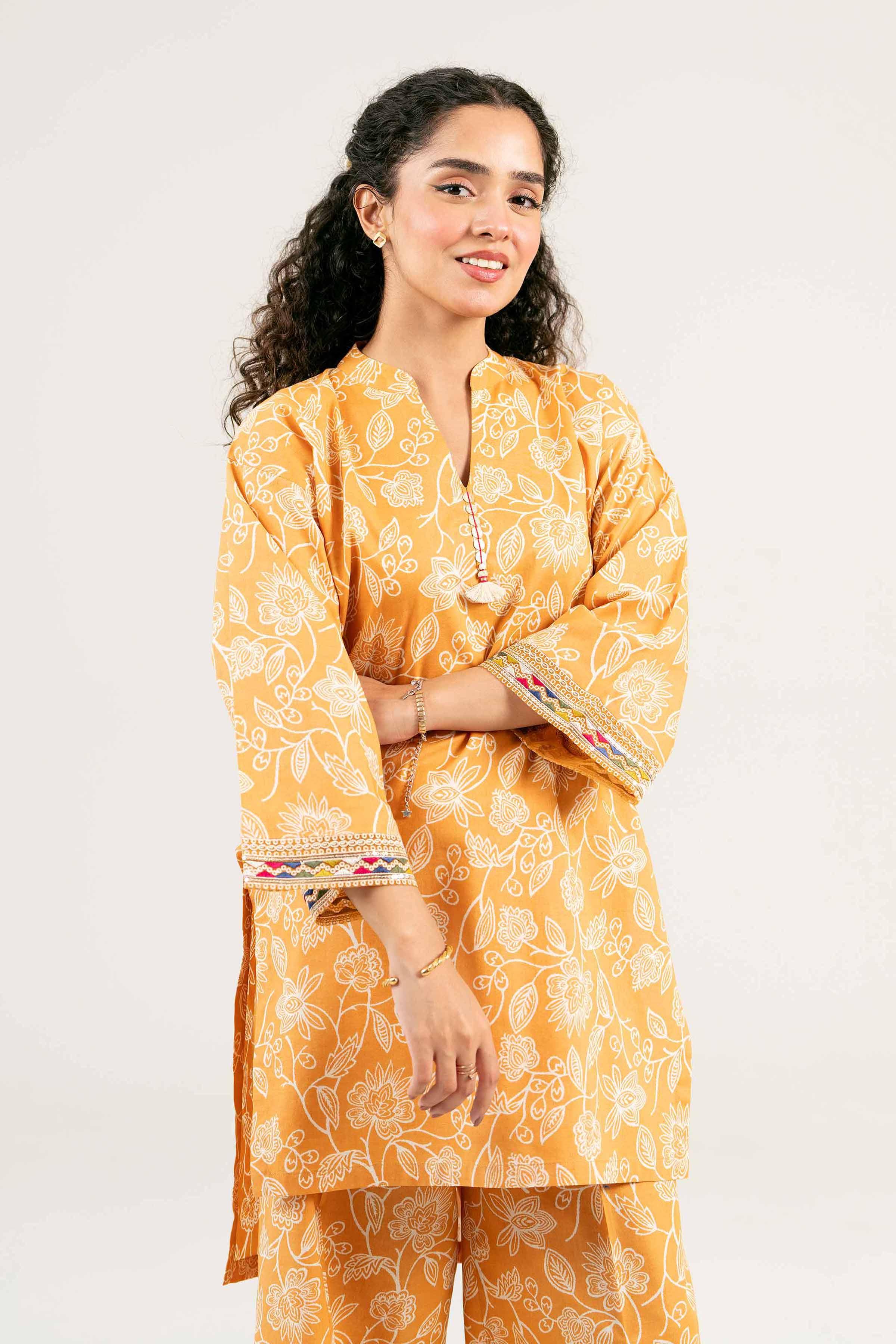 2 Piece - Printed Embroidered Suit - PS25-52 - Image 2