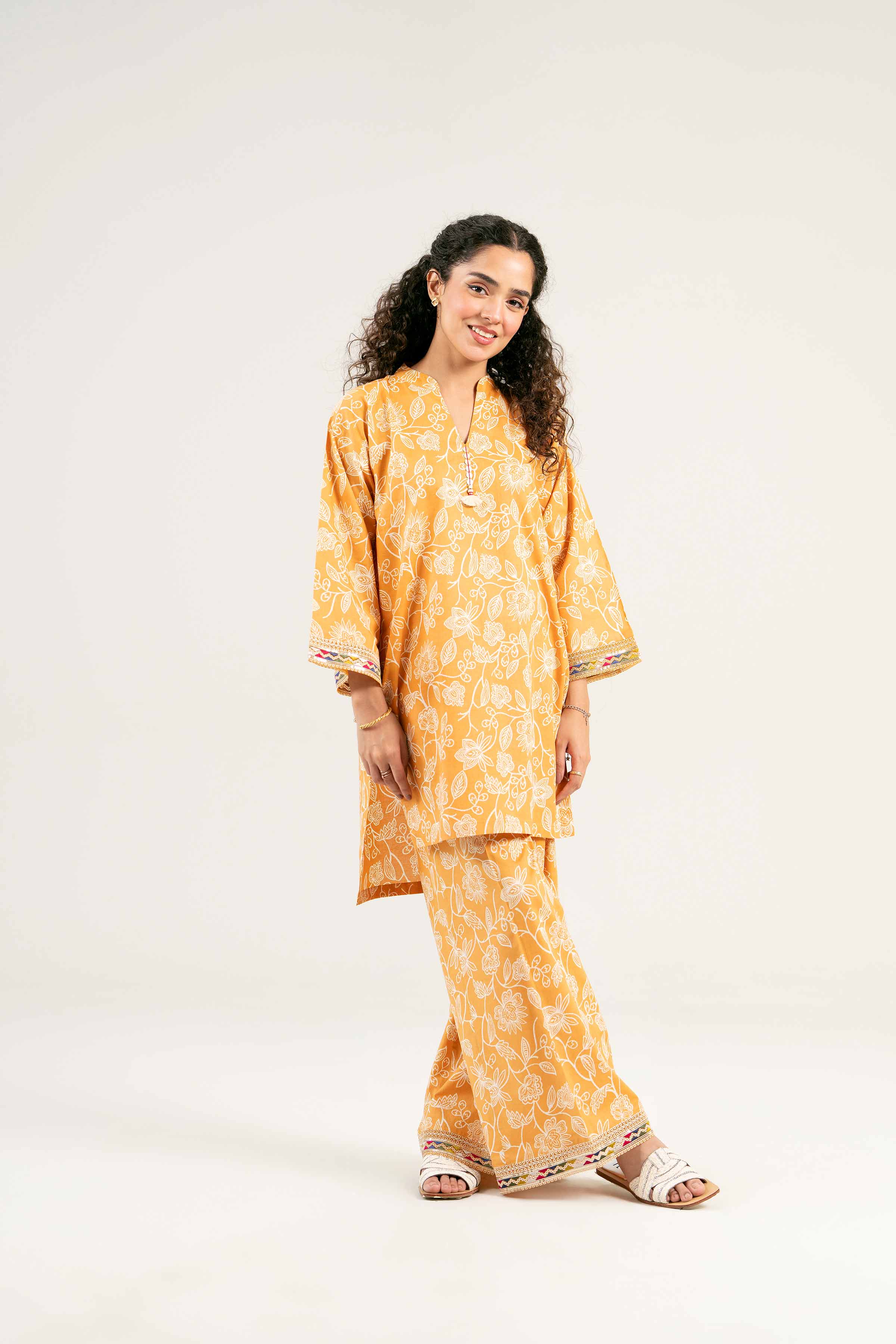 2 Piece - Printed Embroidered Suit - PS25-52 - Image 5