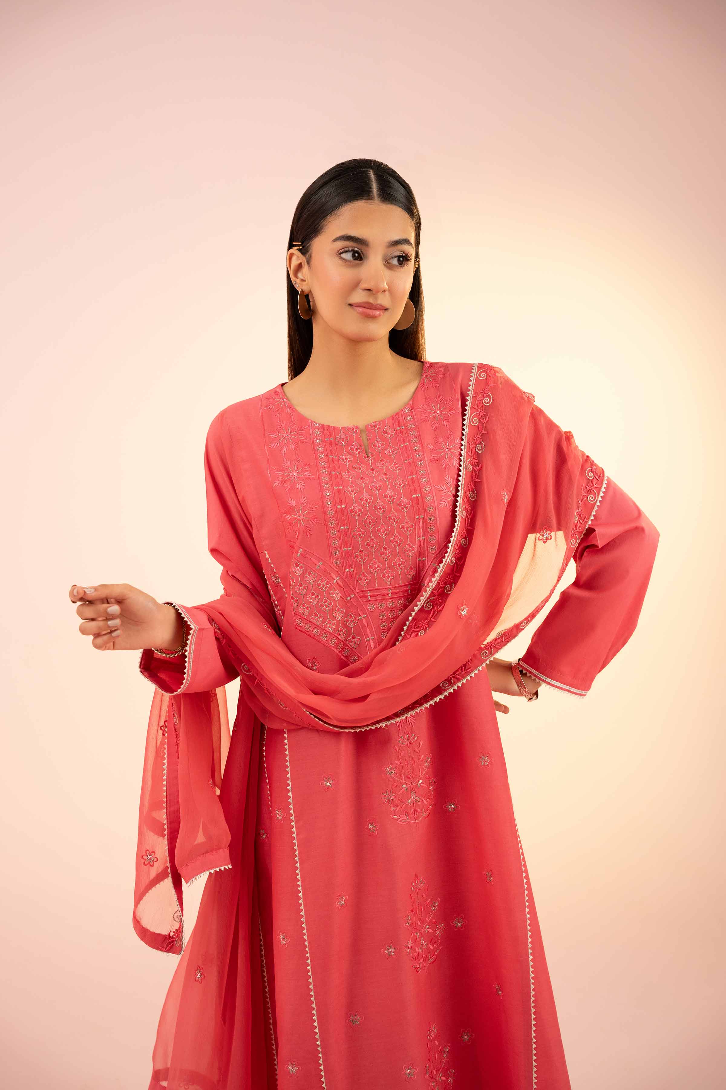 3 Piece - Embroidered Suit - PS25-64 - Image 6