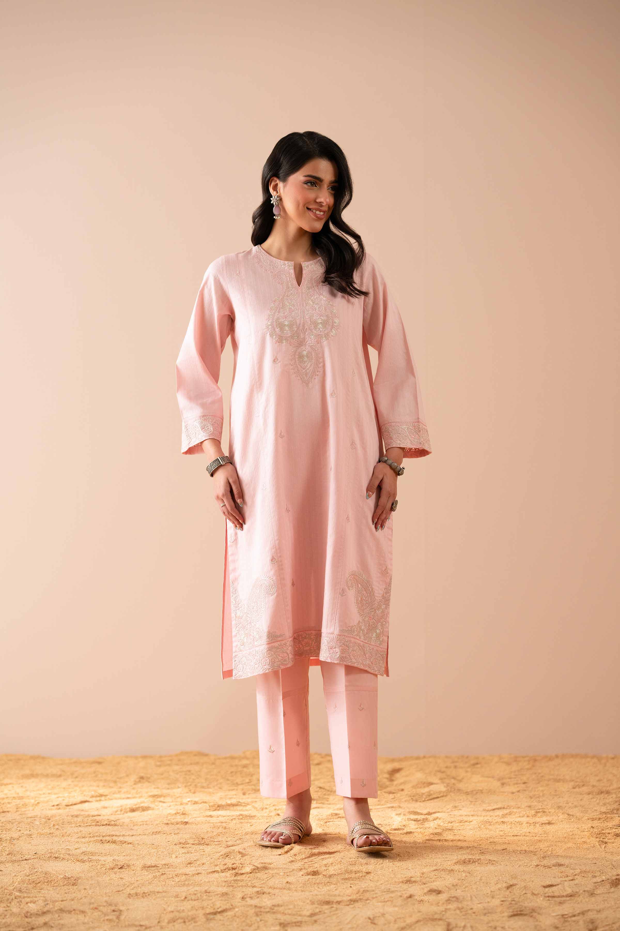 2 Piece - Embroidered Suit - PS25-70 - Image 5