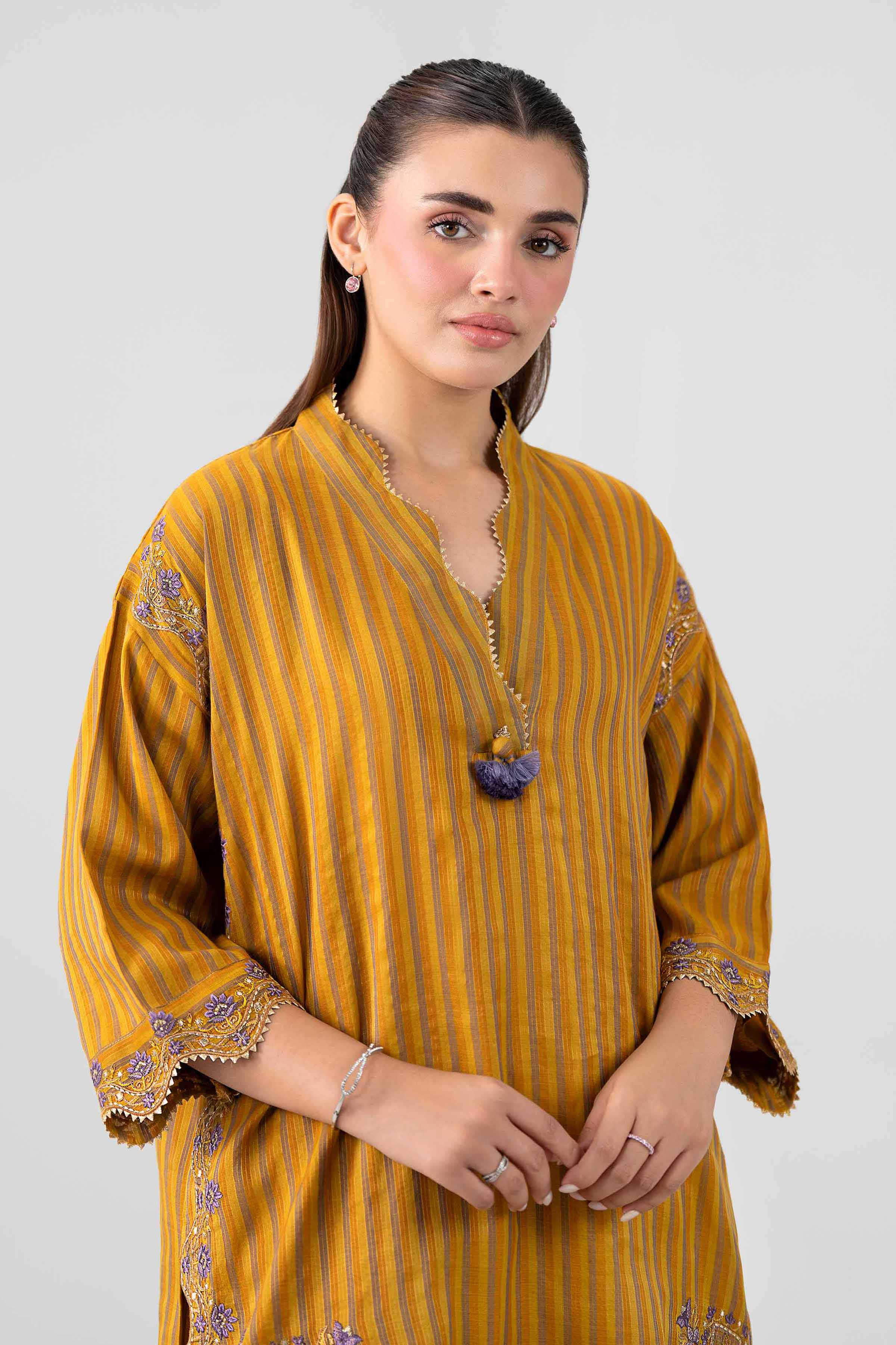 2 Piece - Printed Embroidered Suit - PS26-16 - Image 7