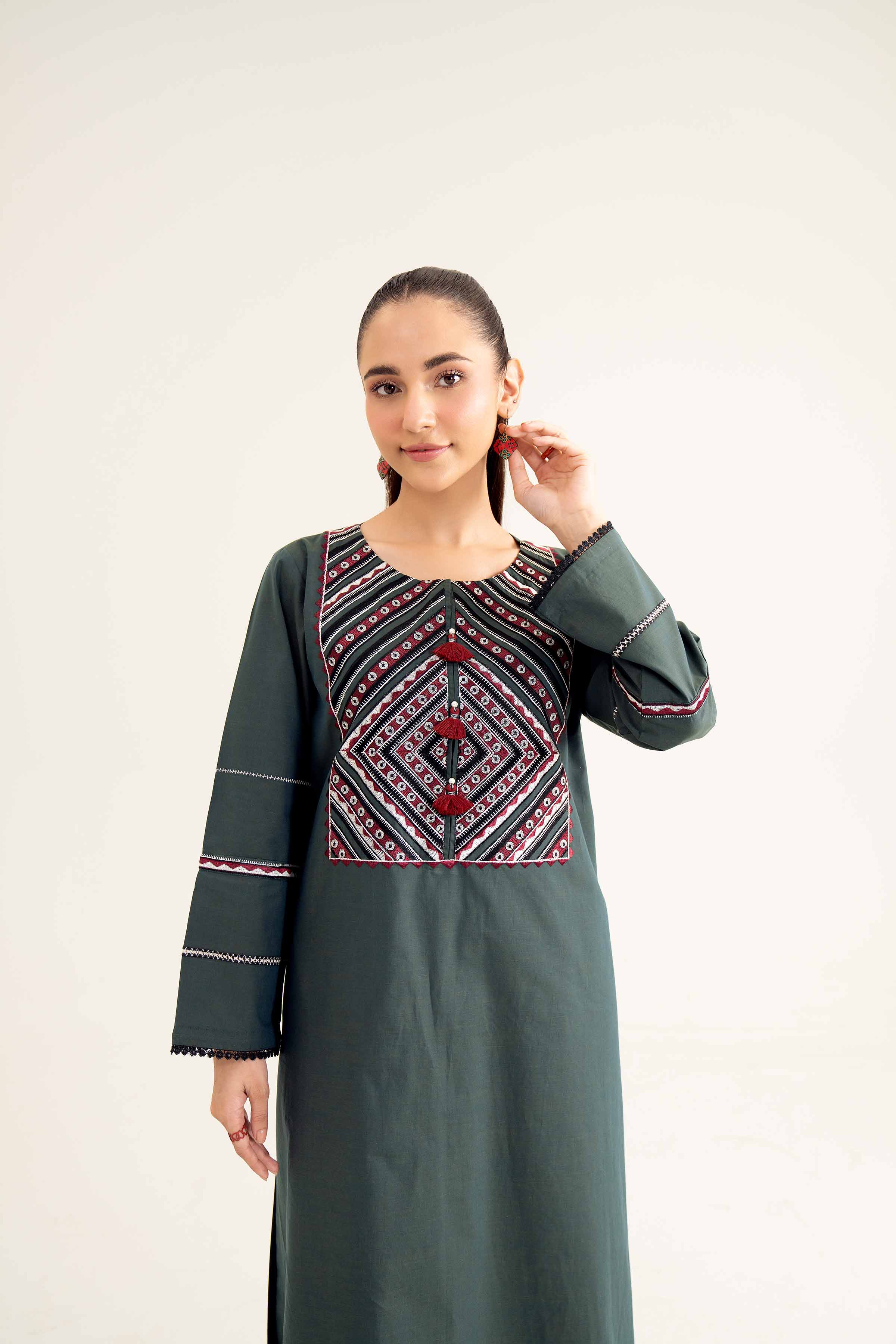 2 Piece - Embroidered Suit - PW24-10 - Image 9