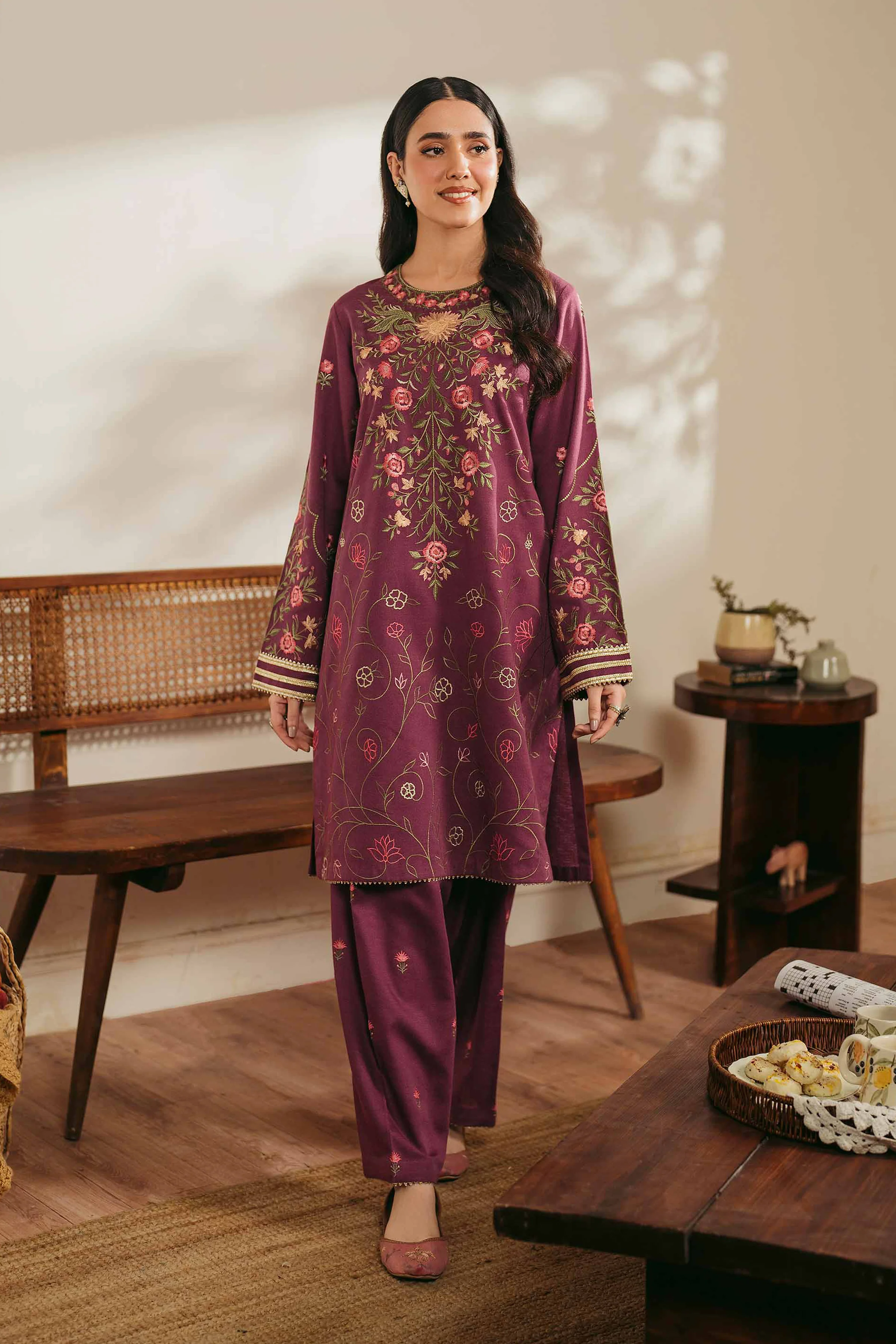 2 Piece - Embroidered Suit - PW24-109 - Image 2