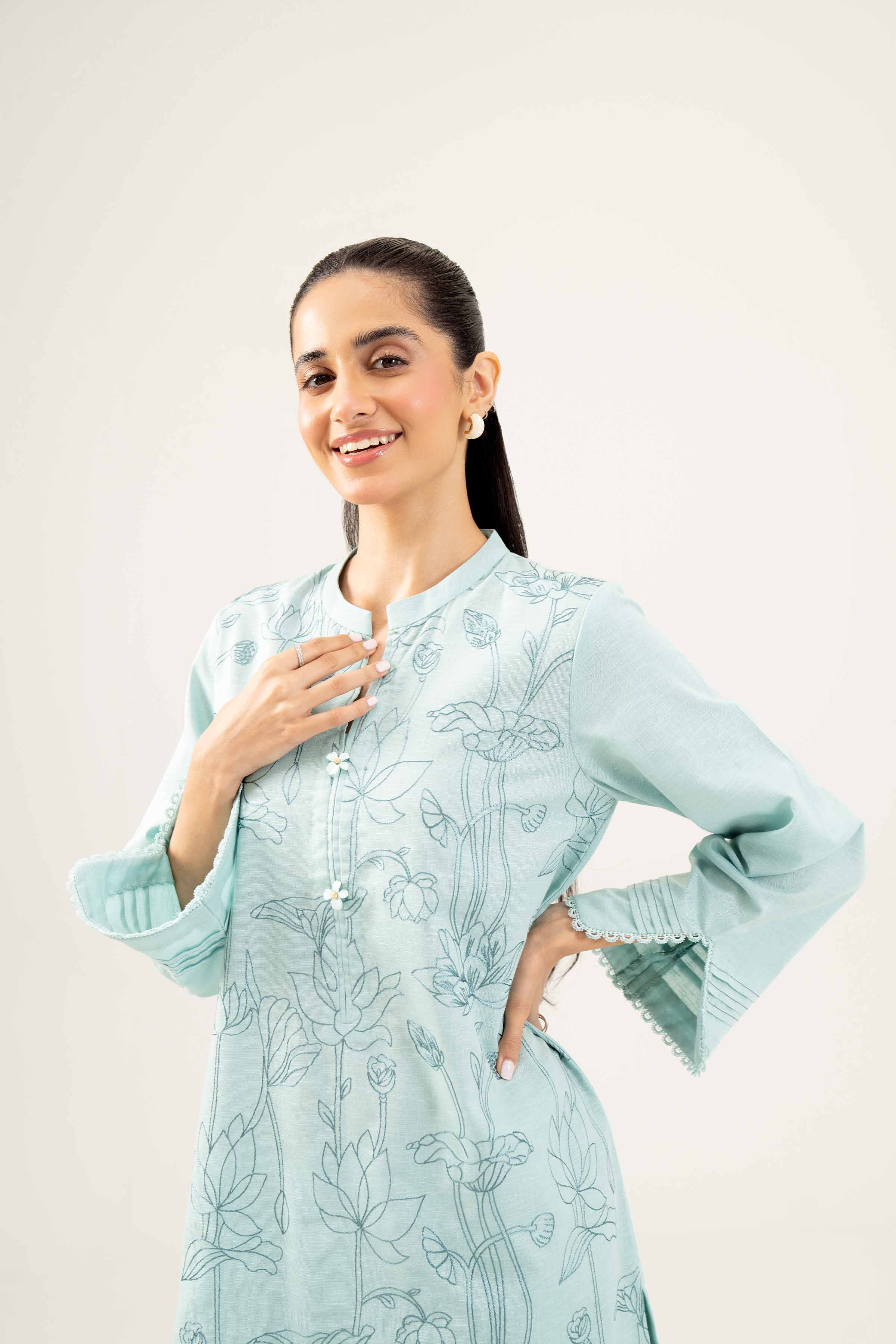 2 Piece - Embroidered Suit - PW24-11 - Image 8