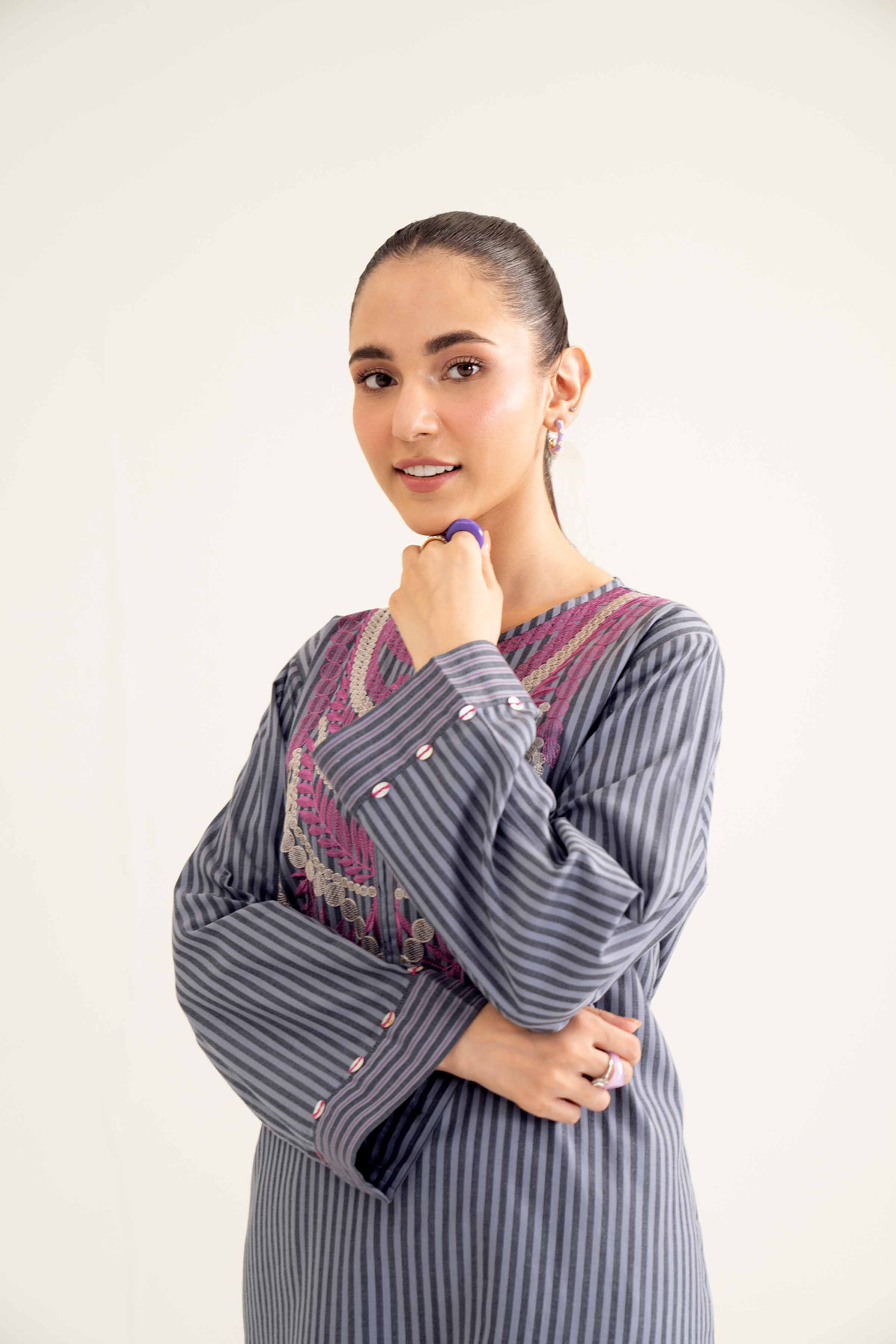 2 Piece - Embroidered Suit - PW24-16 - Image 11