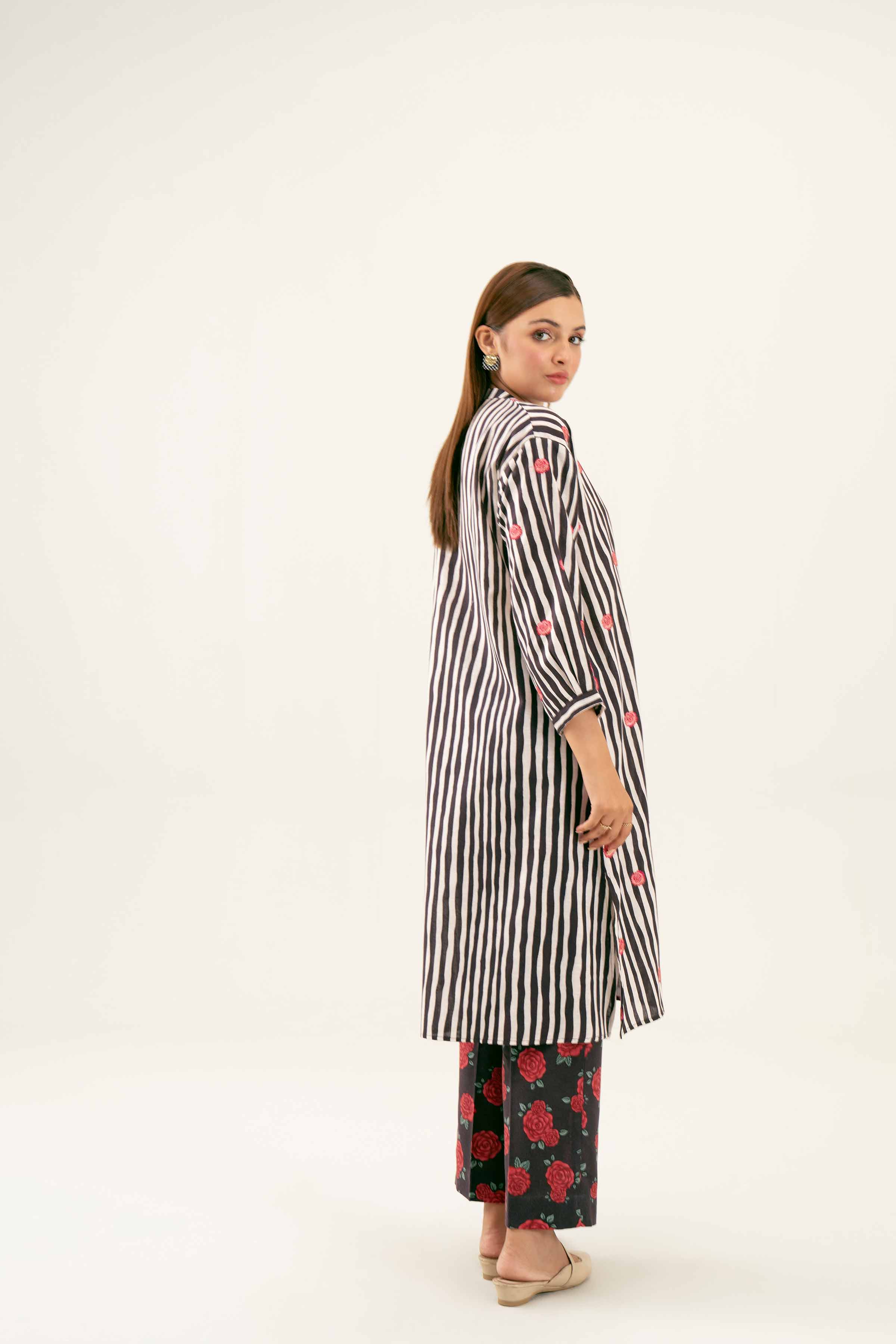 2 Piece - Printed Embroidered Suit - PW24-180 - Image 3
