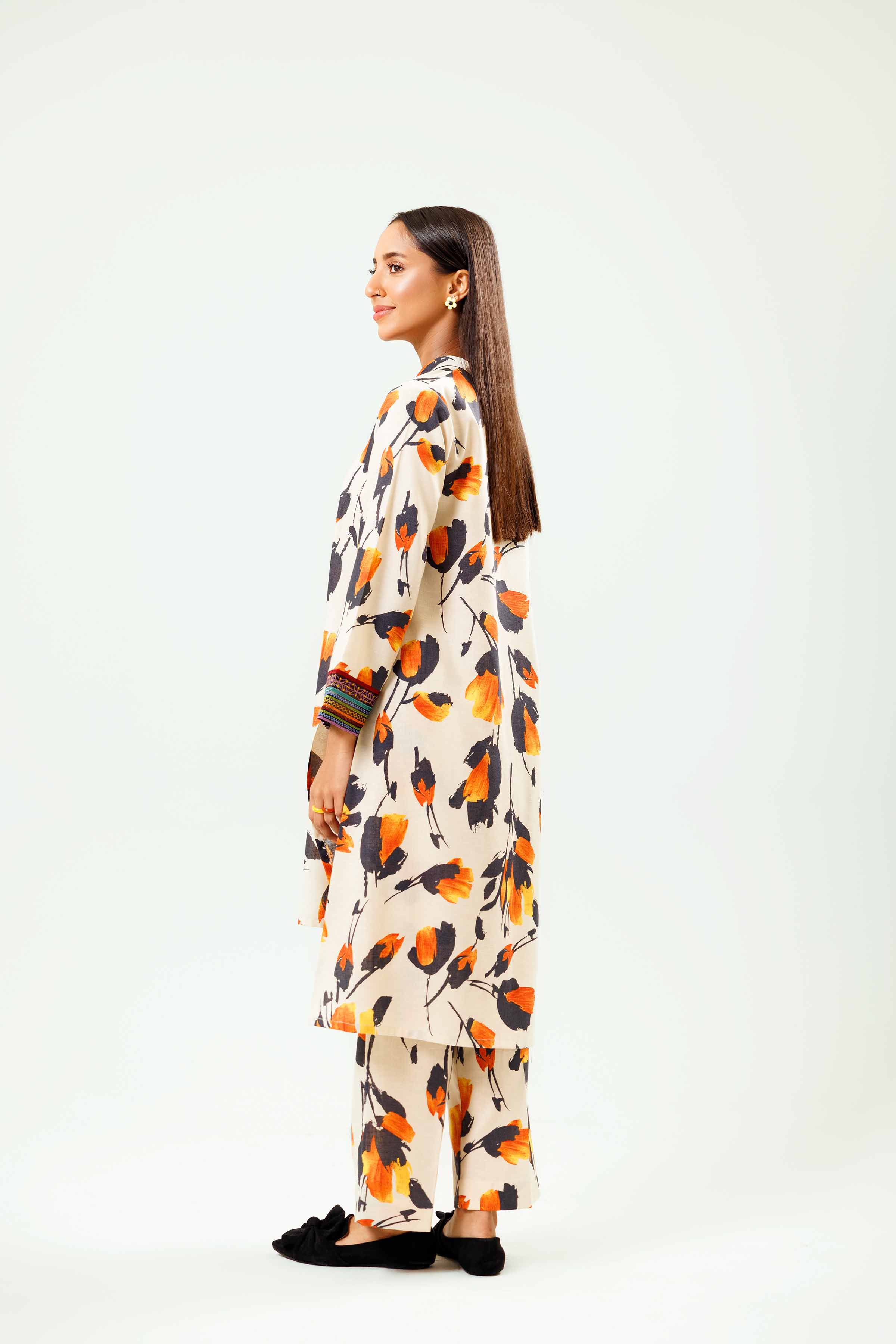 2 Piece - Printed Embroidered Suit - PW24-242 - Image 4