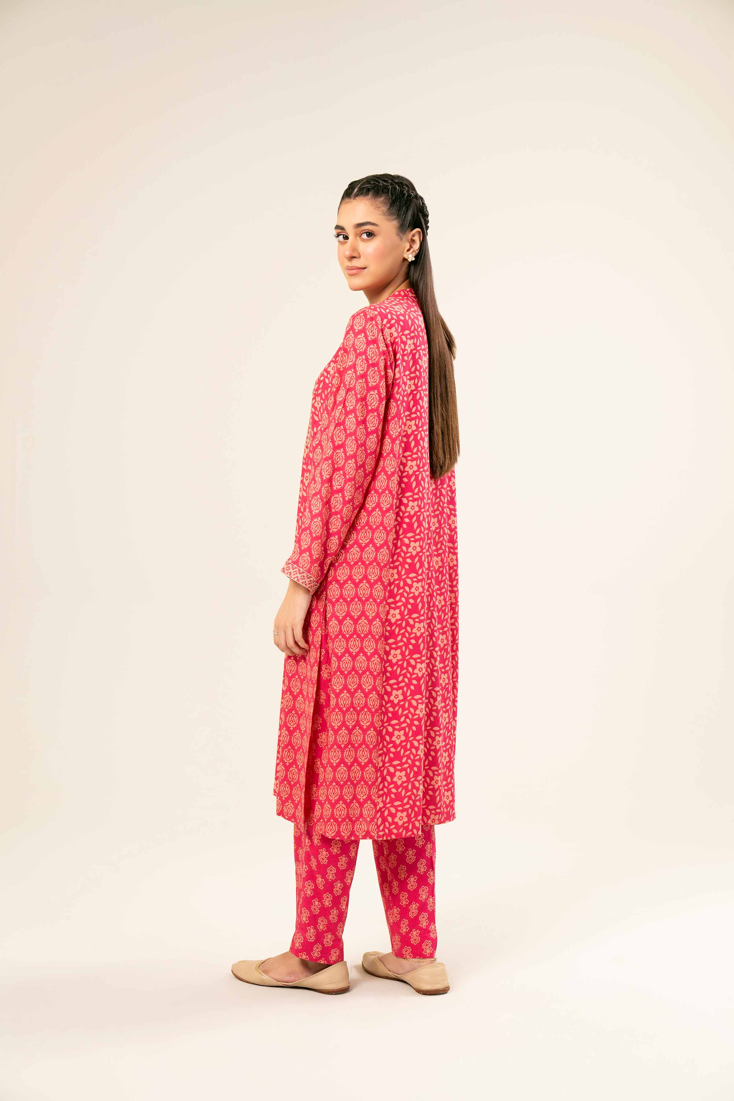 2 Piece - Printed Embroidered Suit - PW24-267 - Image 3