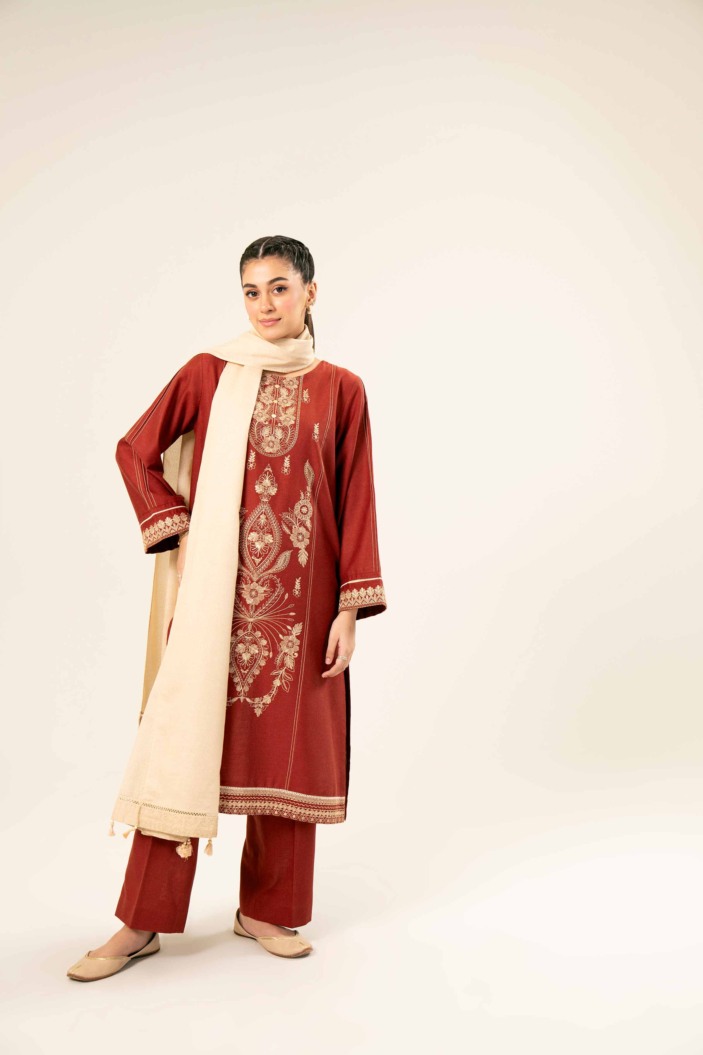 3 Piece - Embroidered Suit - PW24-282 - Image 6