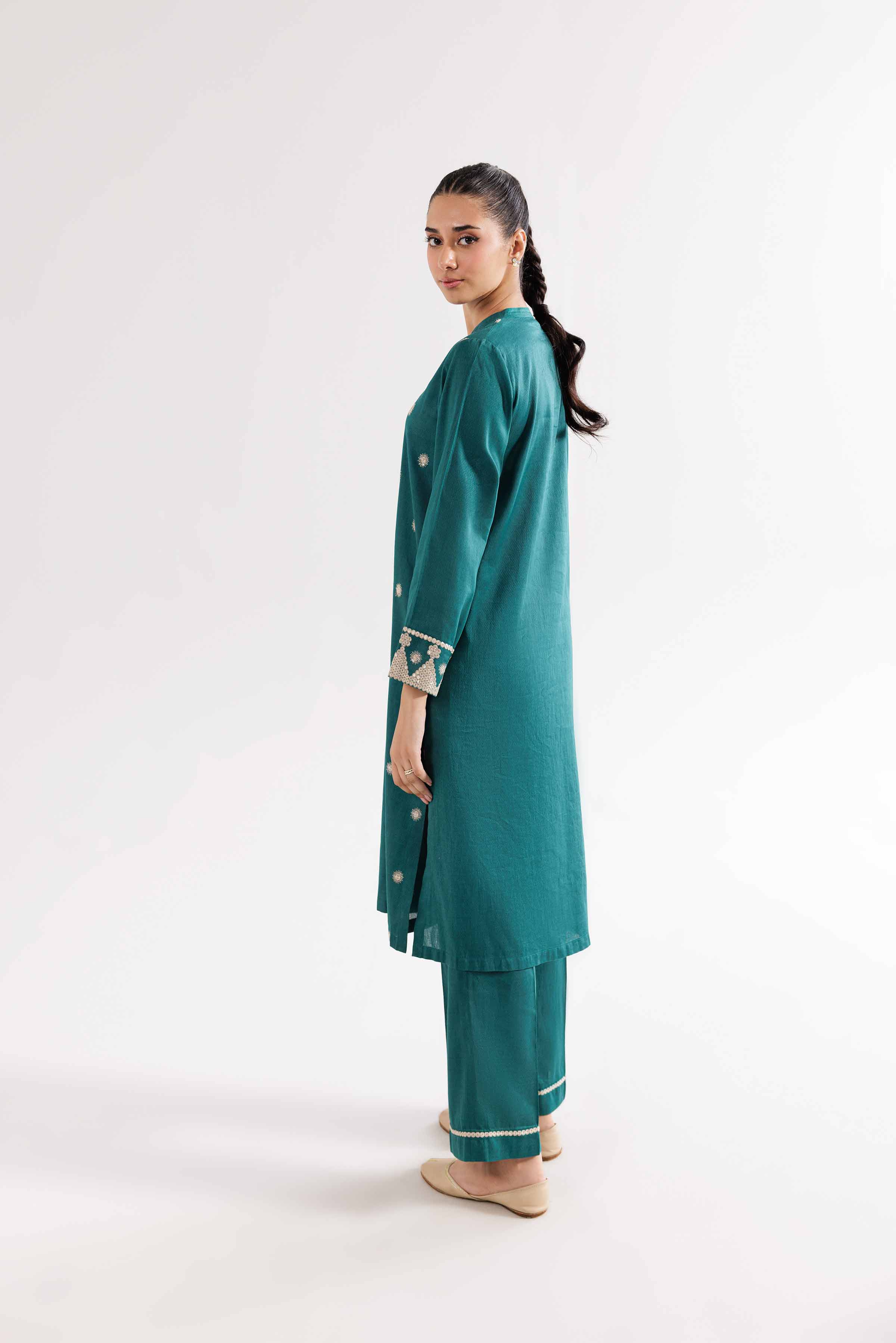 2 Piece - Embroidered Suit - PW24-289 - Image 3