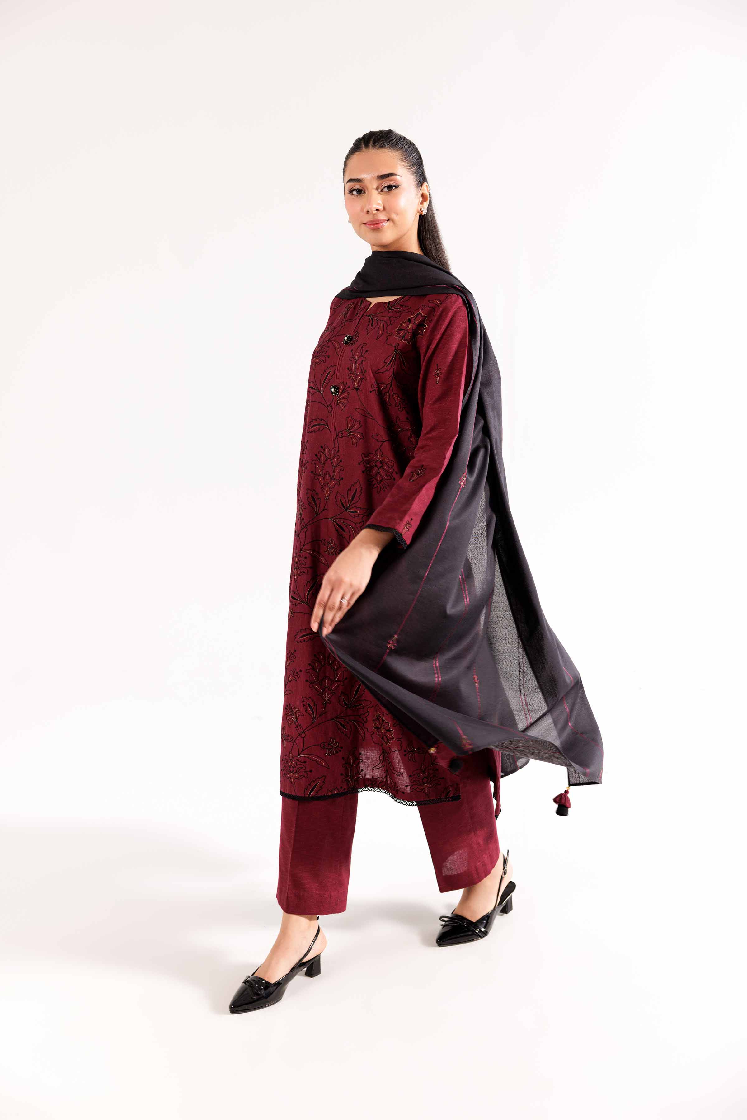 3 Piece - Embroidered Suit - PW24-295 - Image 6
