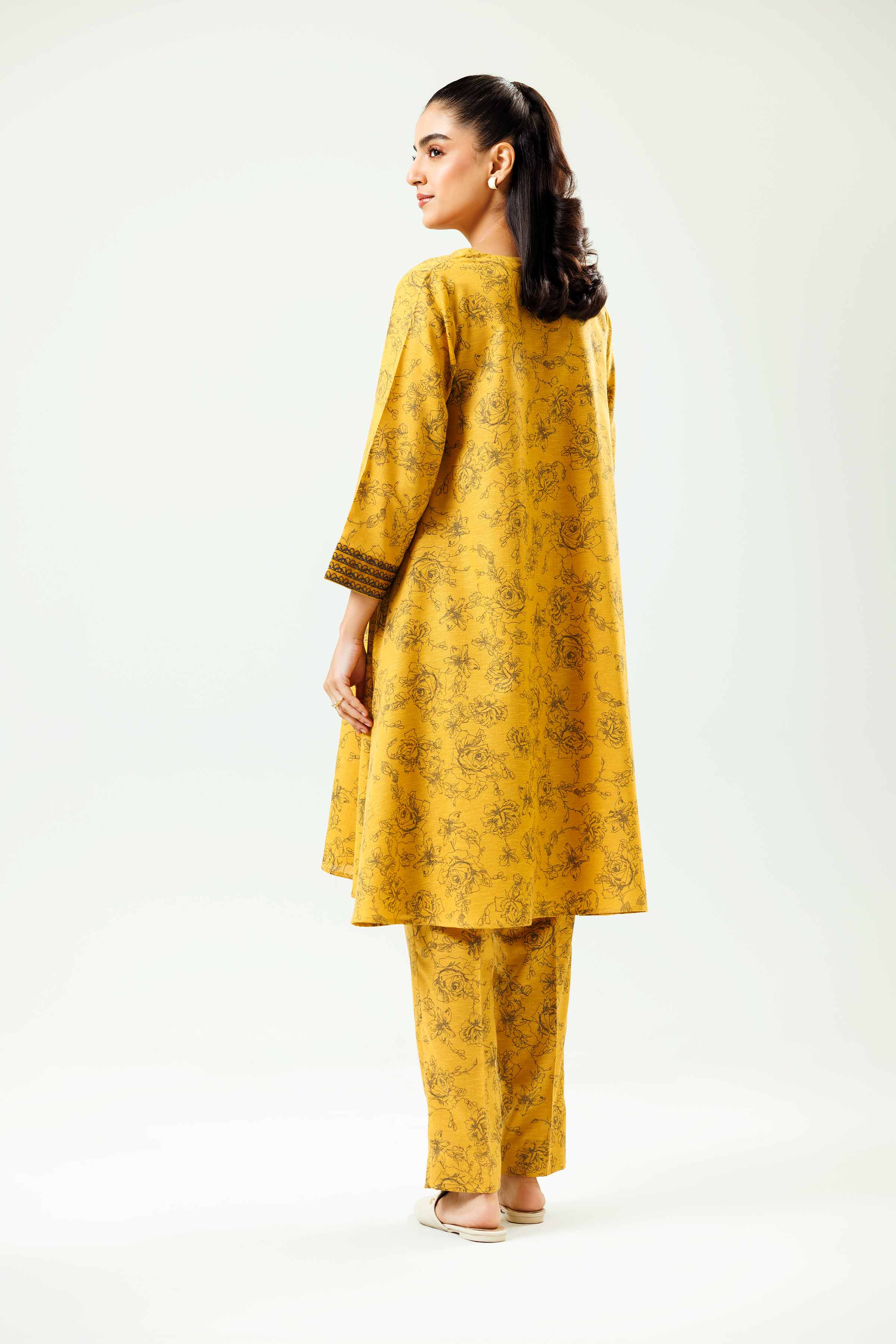 2 Piece - Printed Embroidered Suit - PW24-34 - Image 3