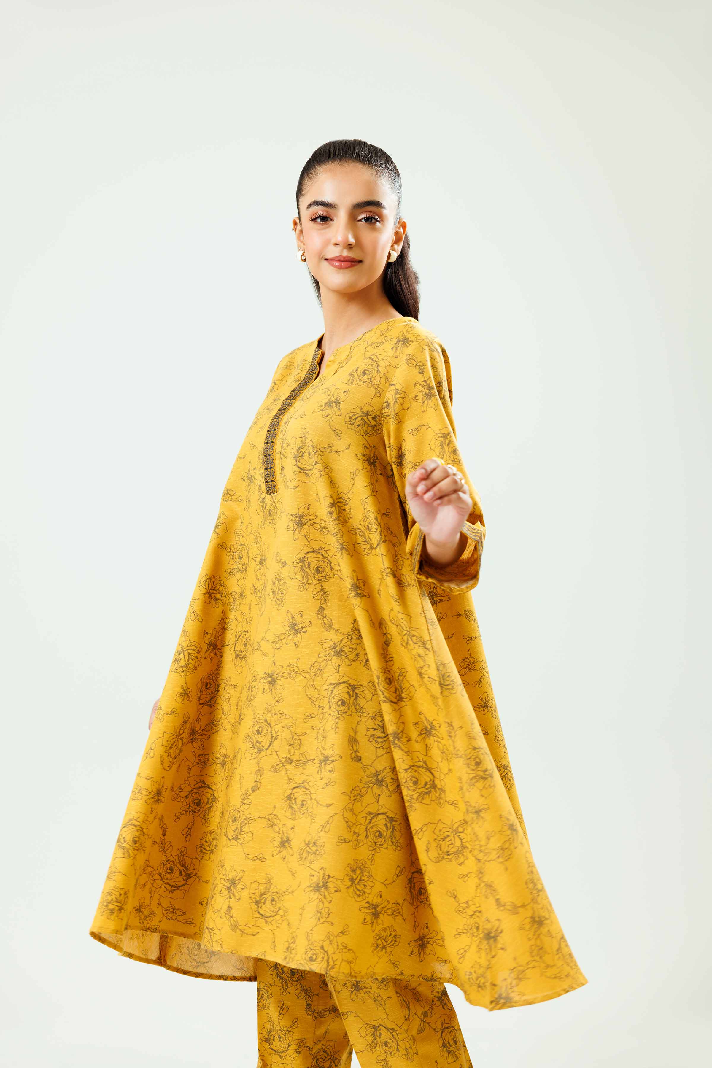 2 Piece - Printed Embroidered Suit - PW24-34 - Image 6