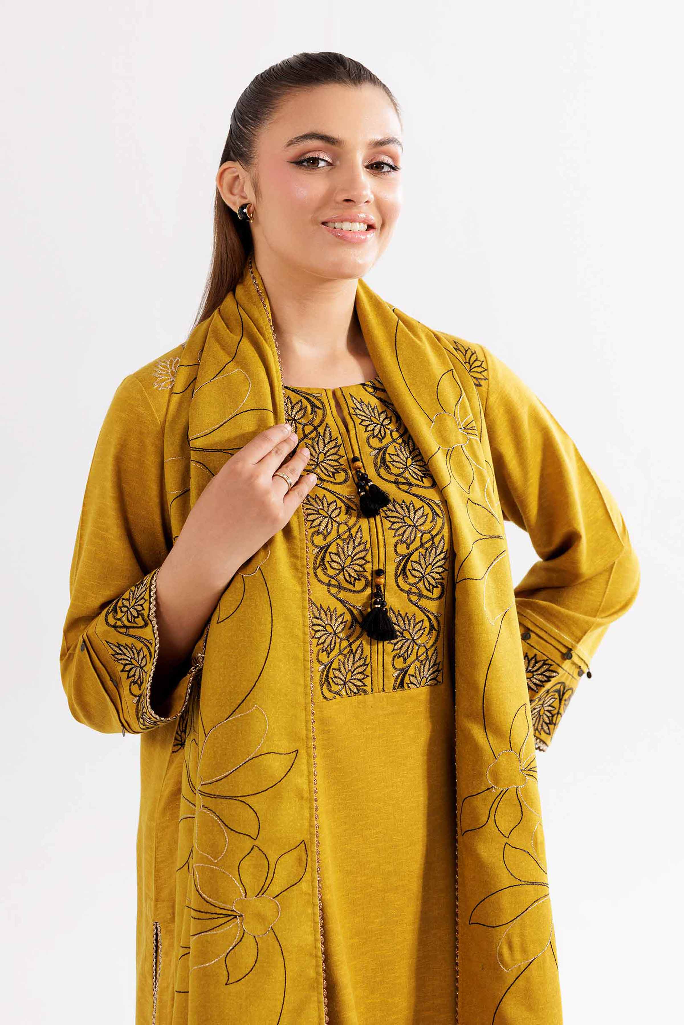 3 Piece - Embroidered Suit - PW24-363 - Image 2