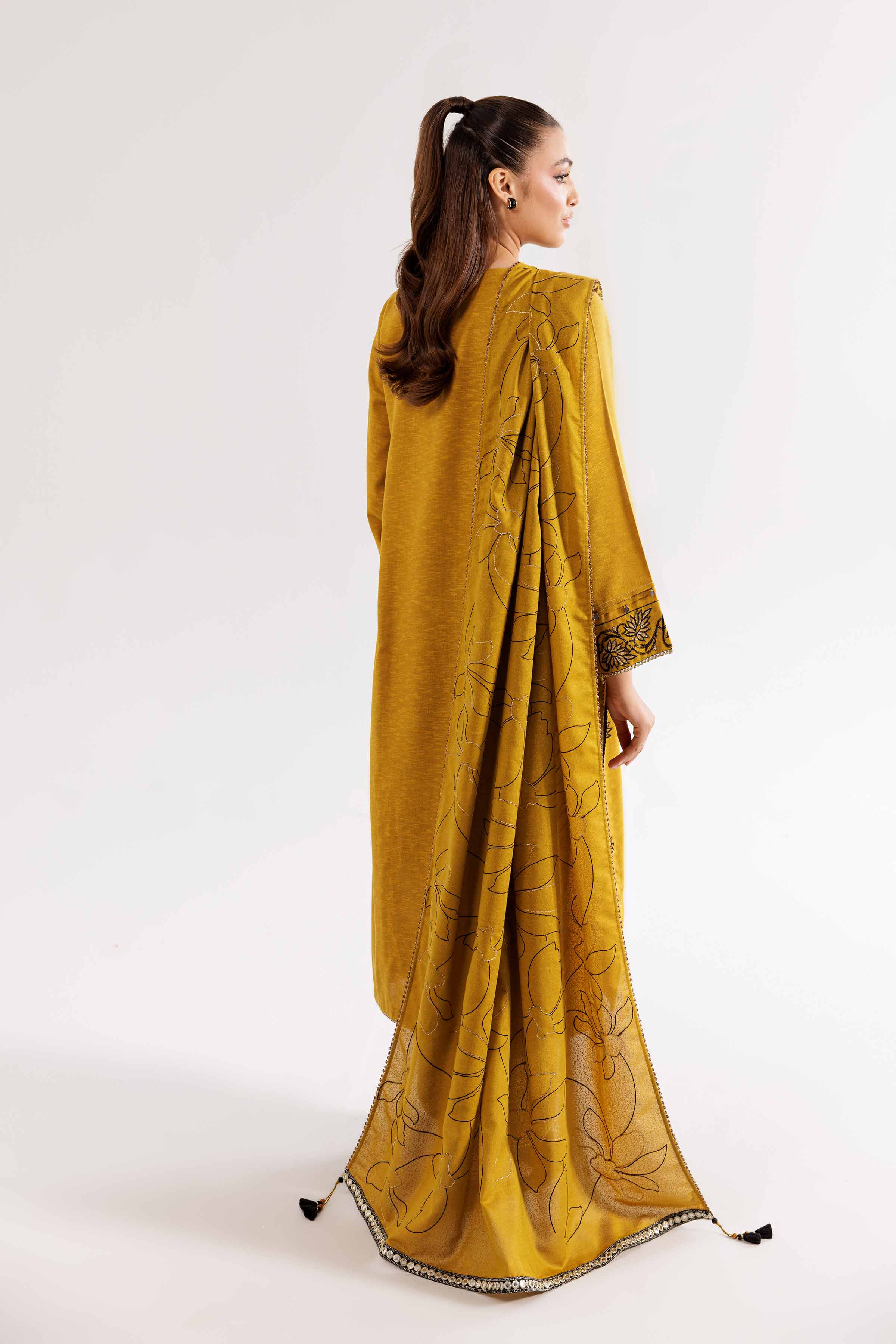 3 Piece - Embroidered Suit - PW24-363 - Image 3