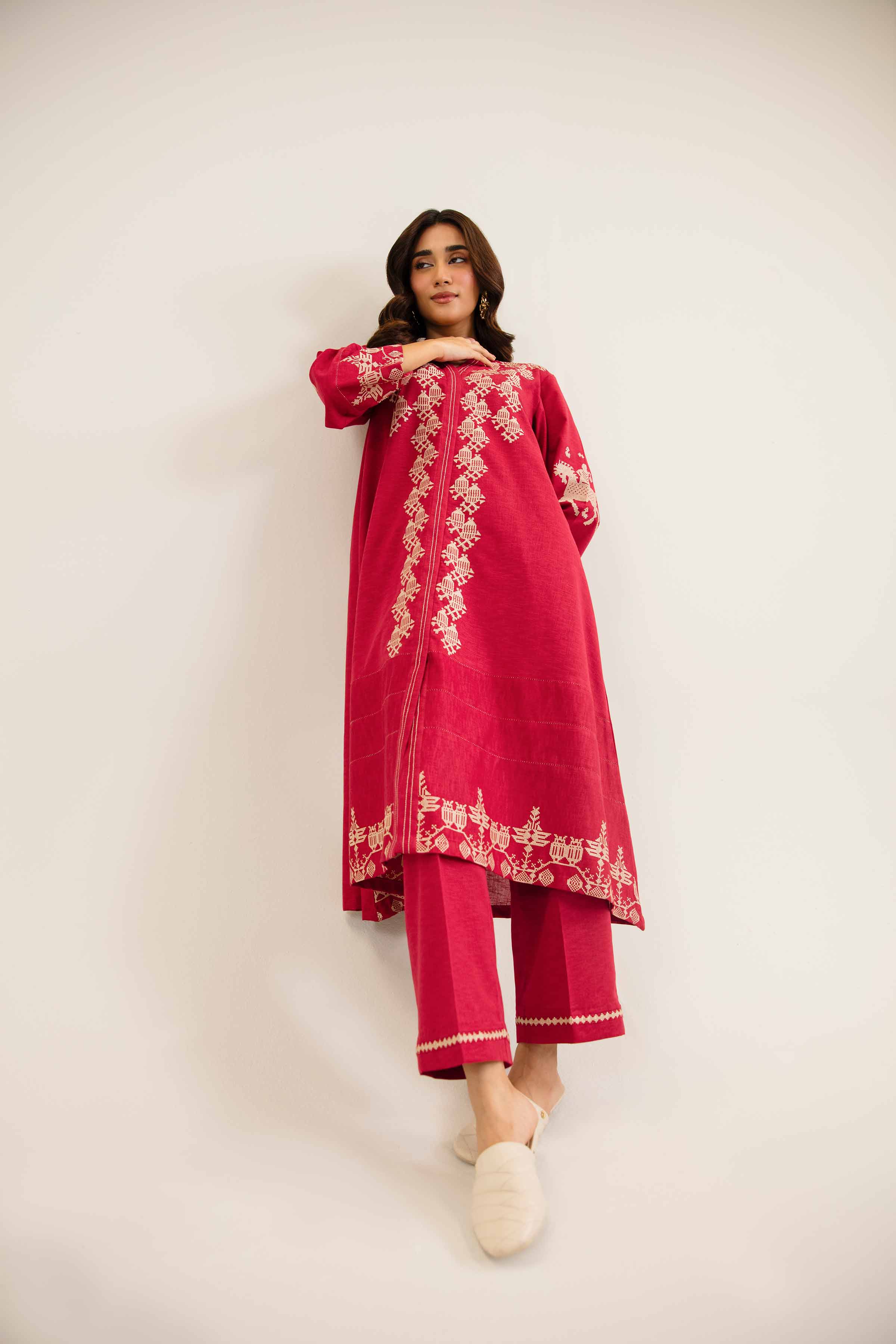 2 Piece - Embroidered Suit - PW24-47 - Image 5