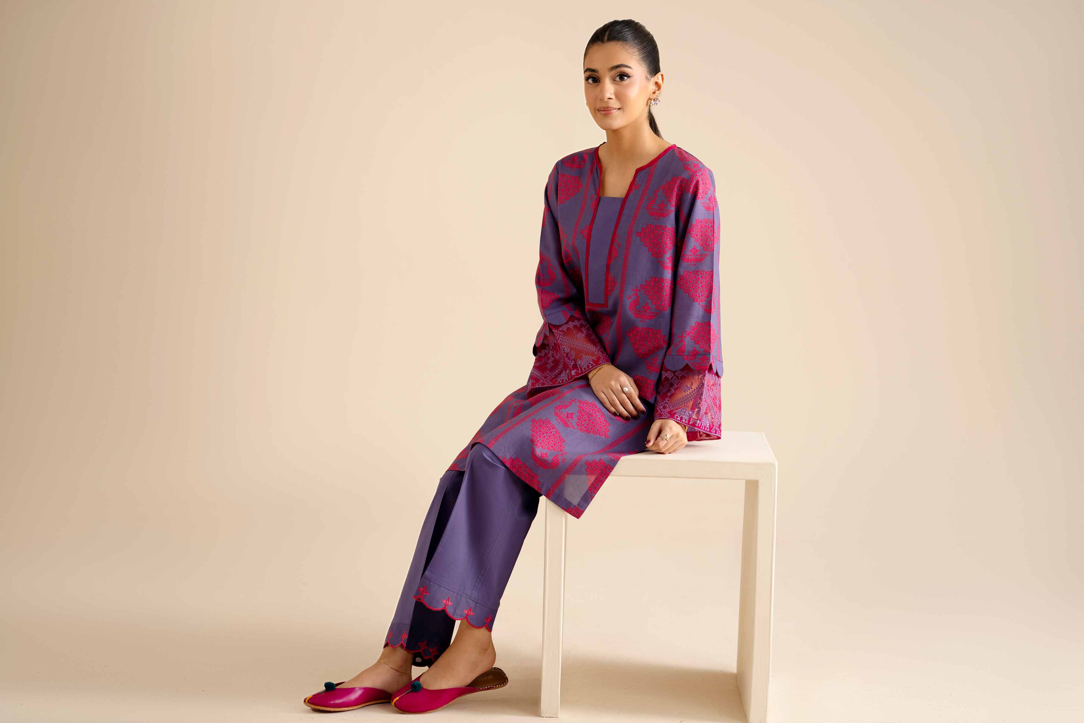 2 Piece - Embroidered Suit - PW25-210 - Image 7