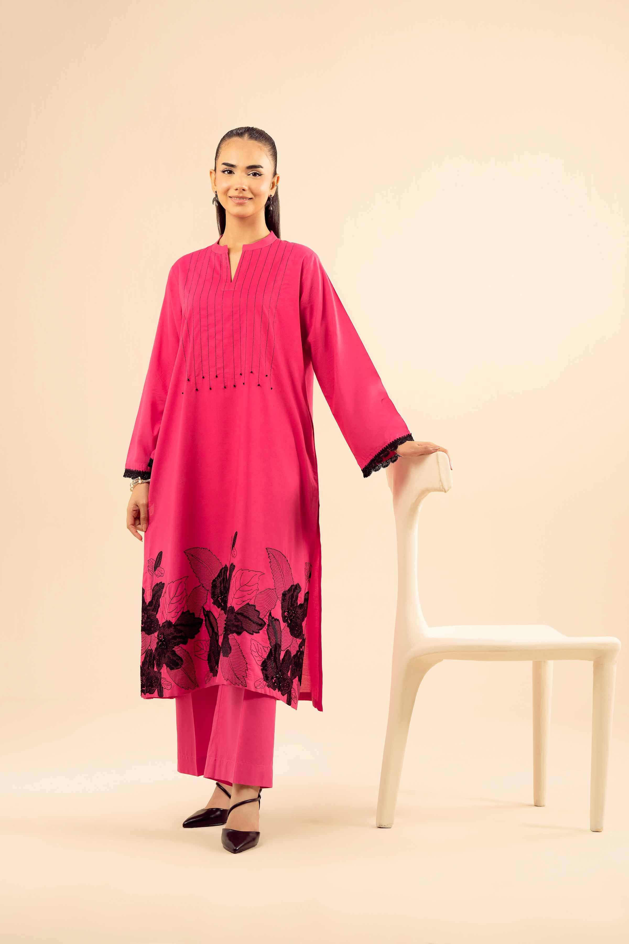 2 Piece - Embroidered Suit - PW25-215 - Image 4