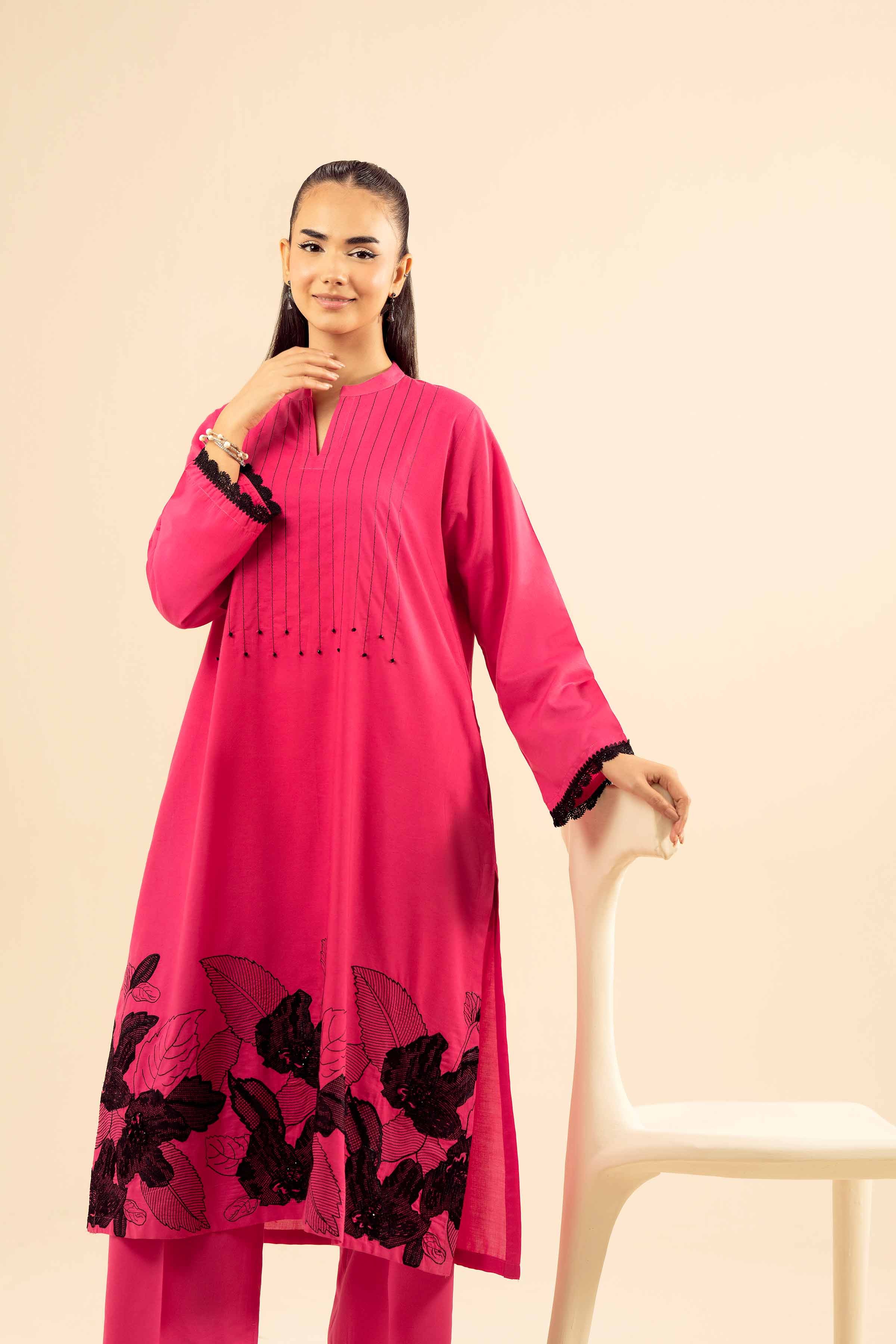 2 Piece - Embroidered Suit - PW25-215 - Image 9