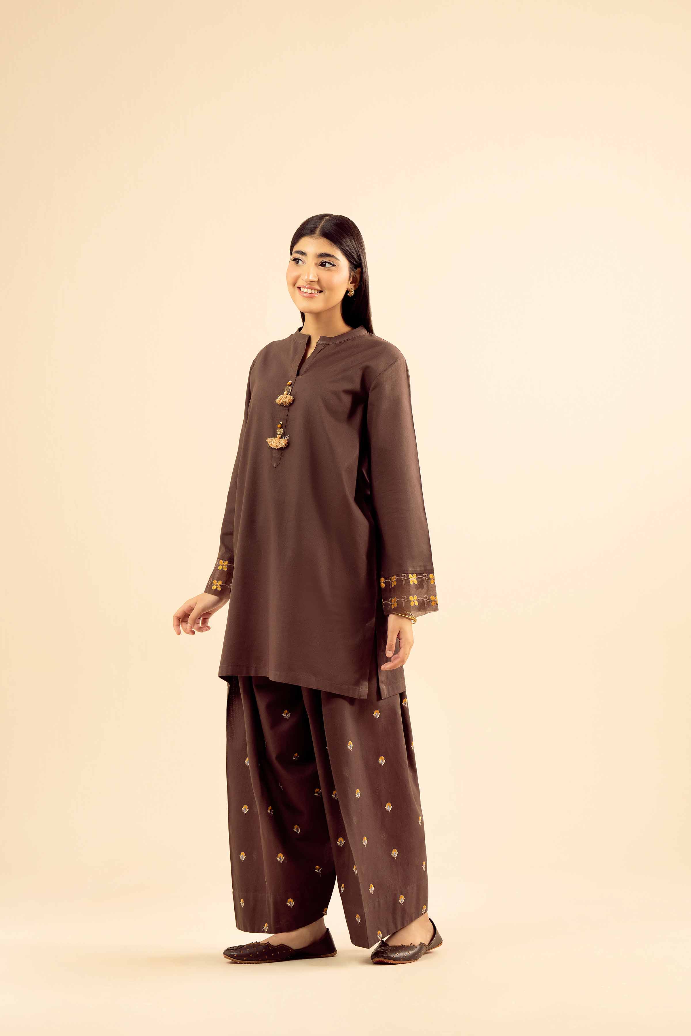 2 Piece - Embroidered Suit - PW25-243 - Image 5