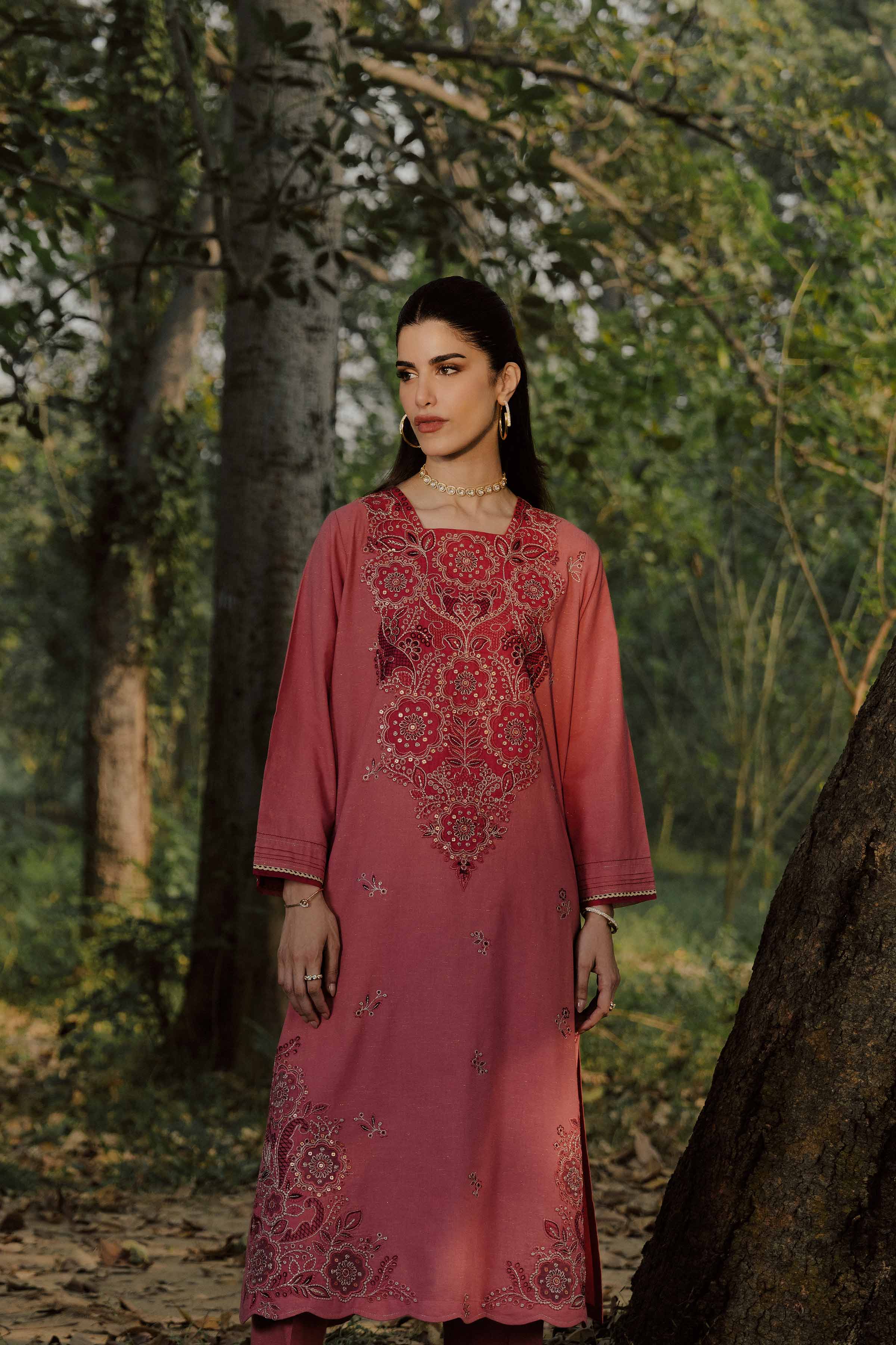 2 Piece - Embroidered Suit - PW25-258 - Image 6