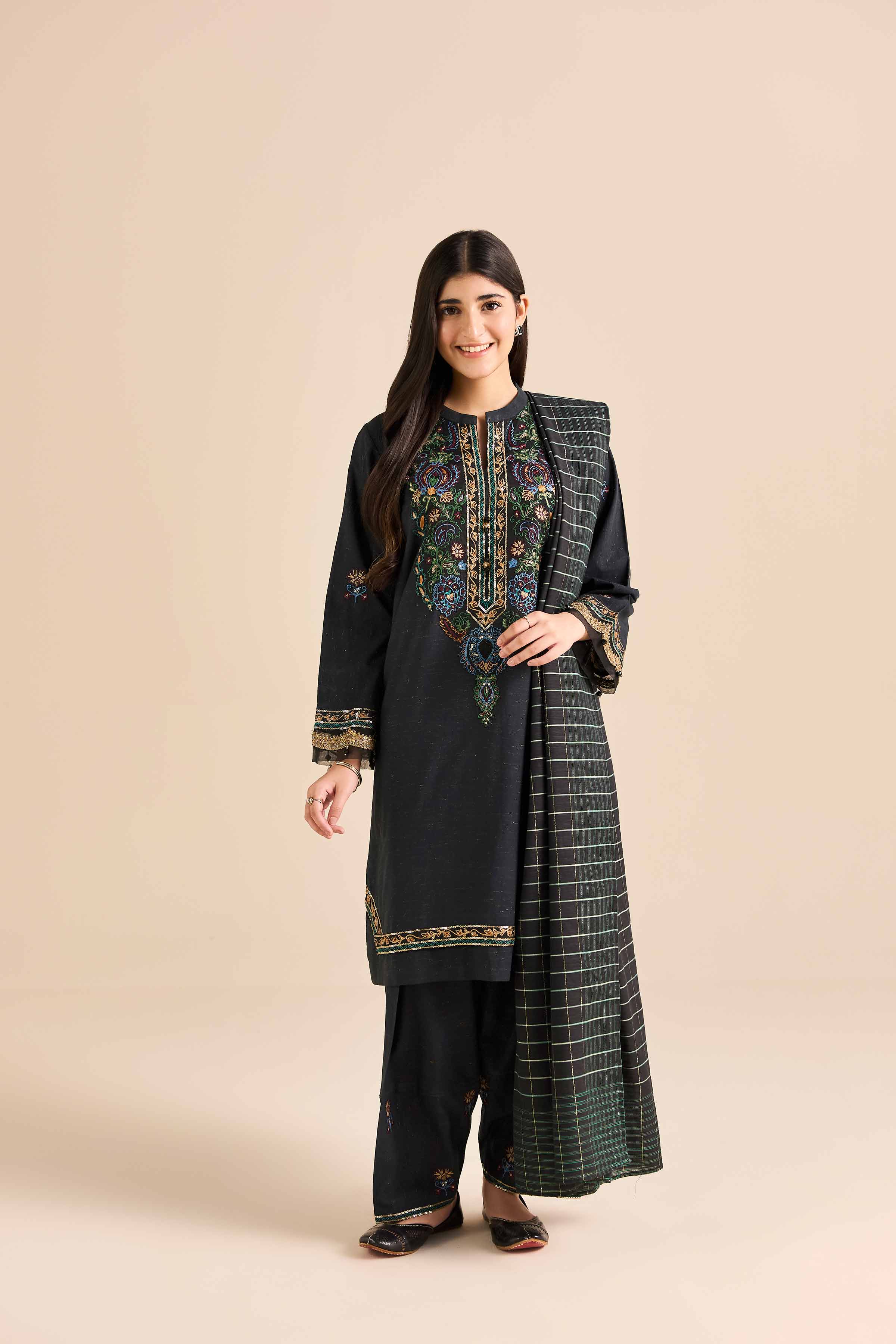 3 Piece - Embroidered Suit - PW25-265 - Image 4