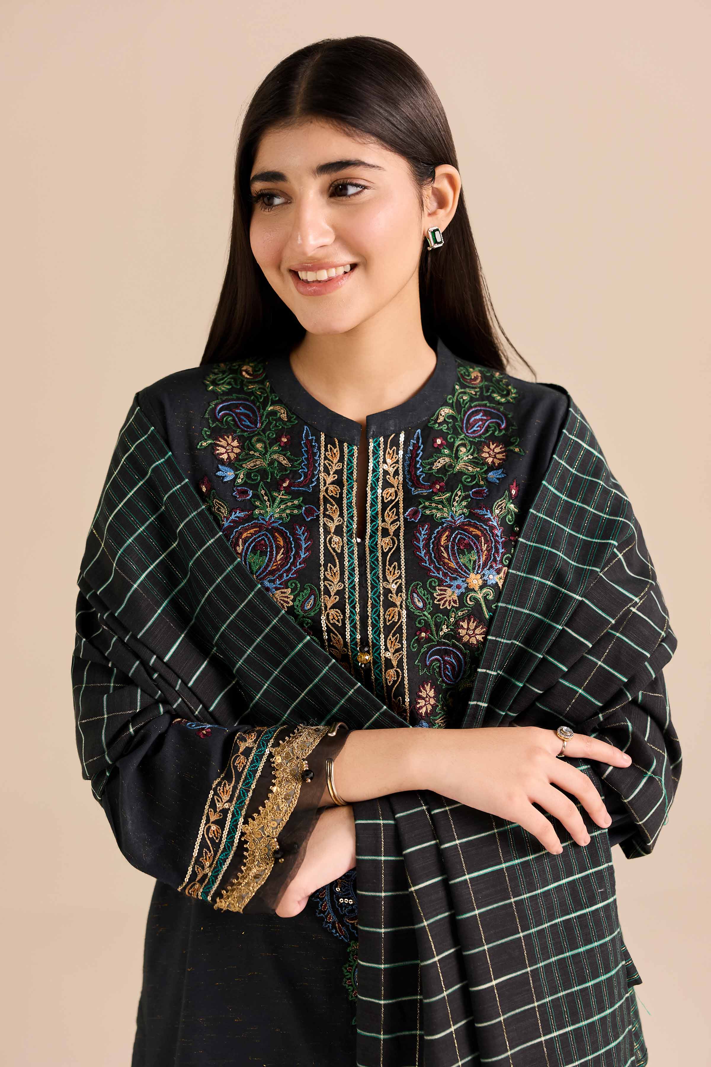 3 Piece - Embroidered Suit - PW25-265 - Image 6