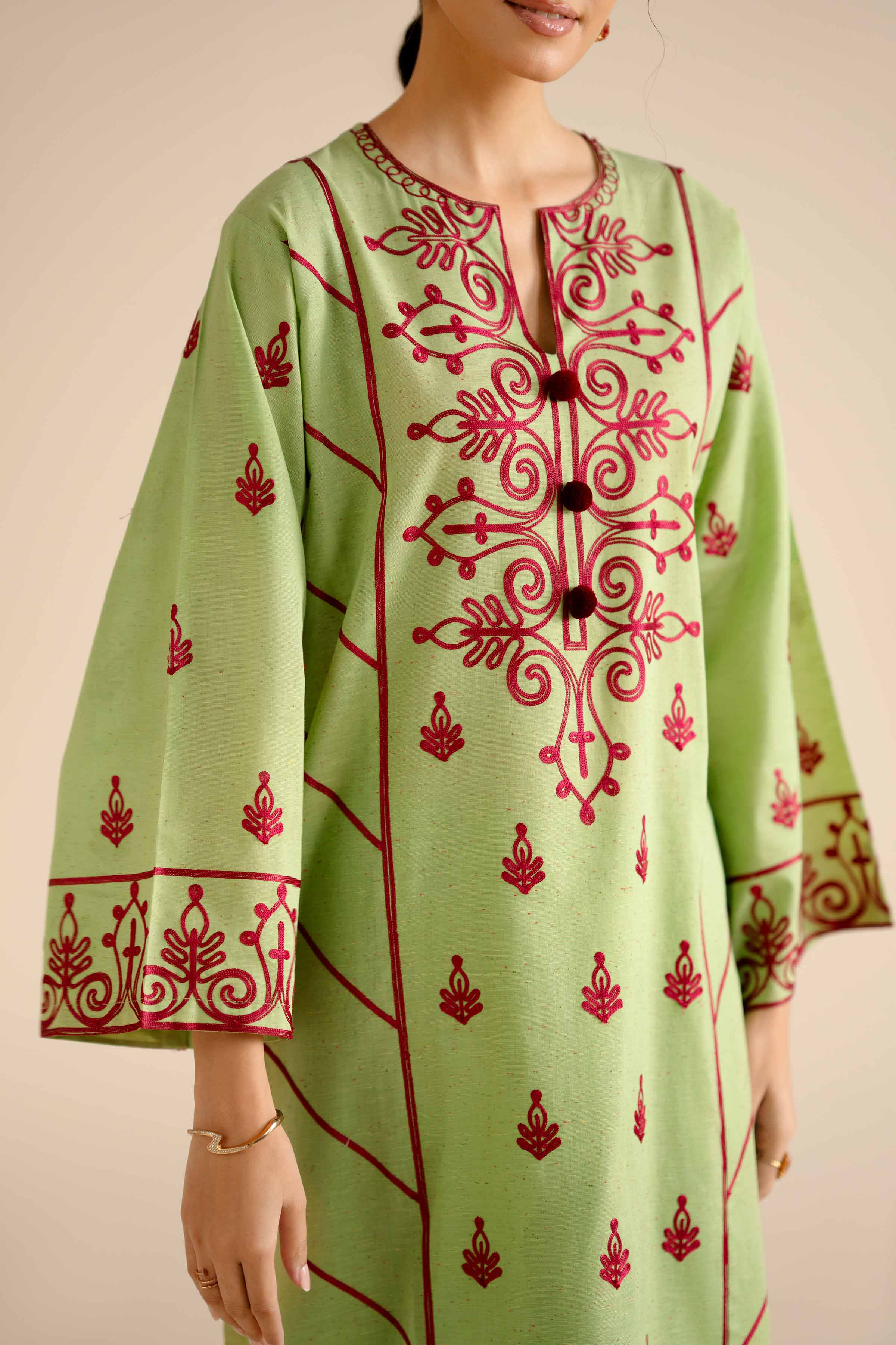 2 Piece - Embroidered Suit - PW25-269 - Image 6