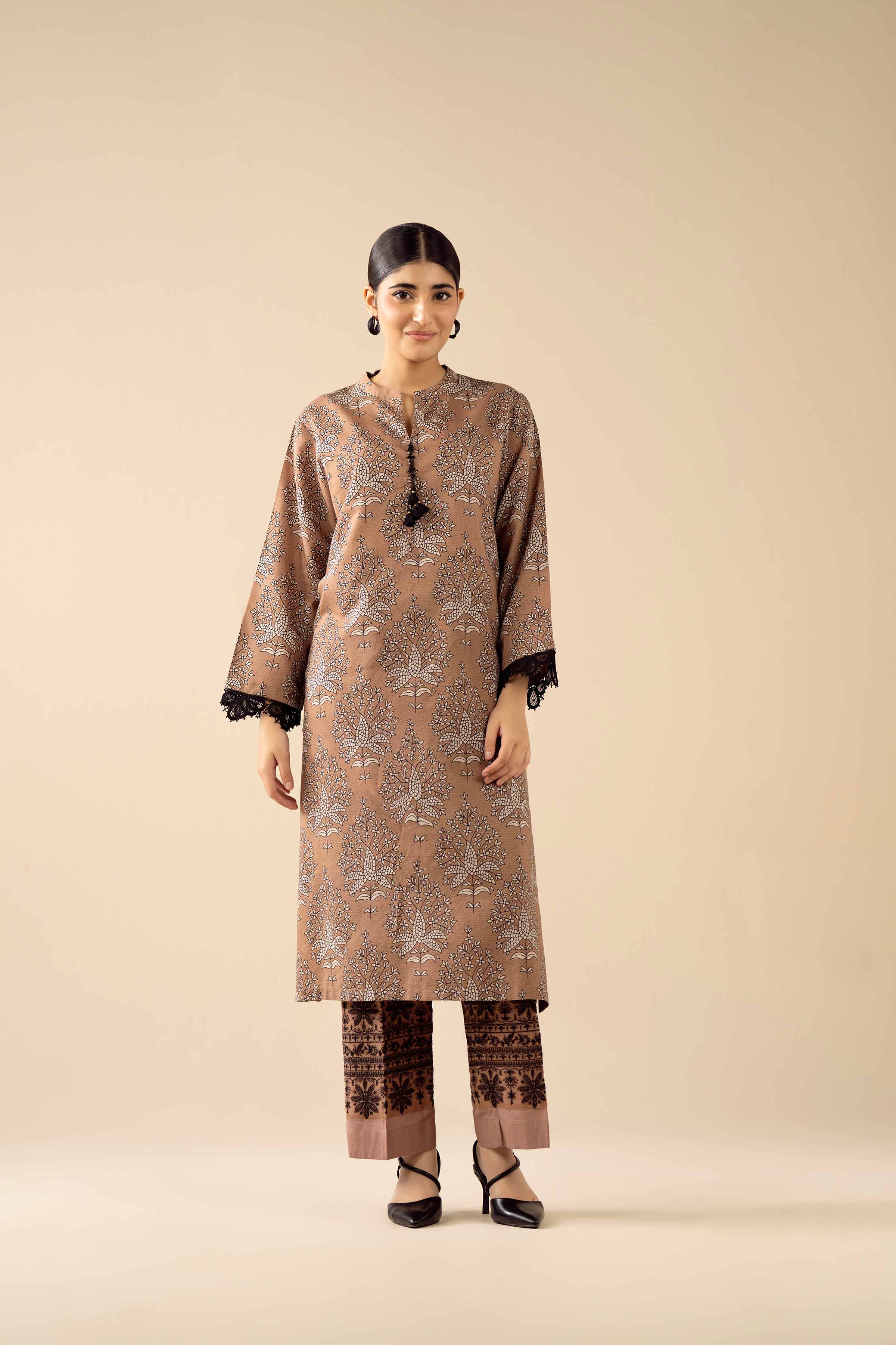 2 Piece - Printed Embroidered Suit - PW25-280 - Image 5