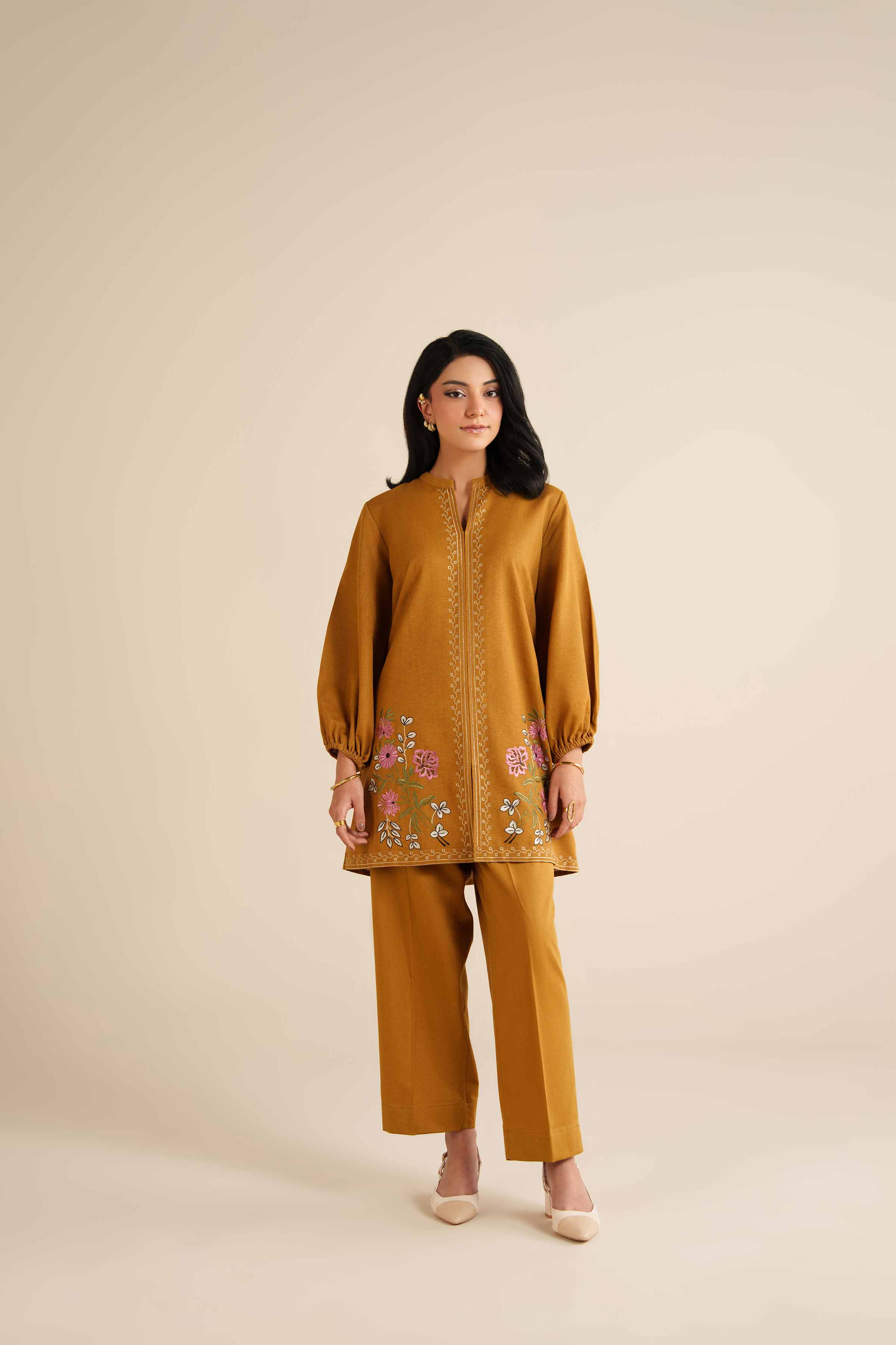2 Piece - Embroidered Suit - PW25-287 - Image 3