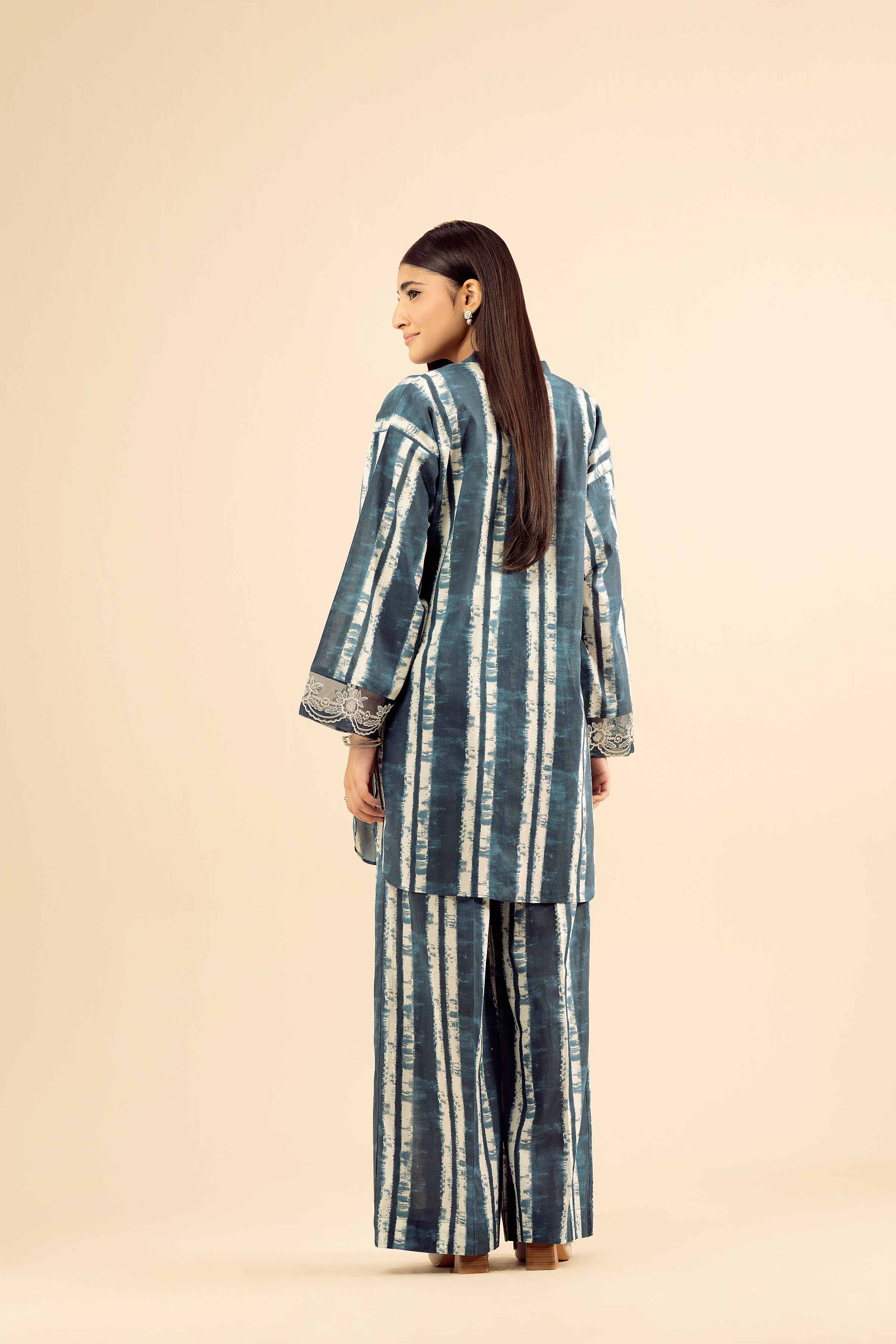 2 Piece - Printed Embroidered Suit - PW25-38 - Image 3