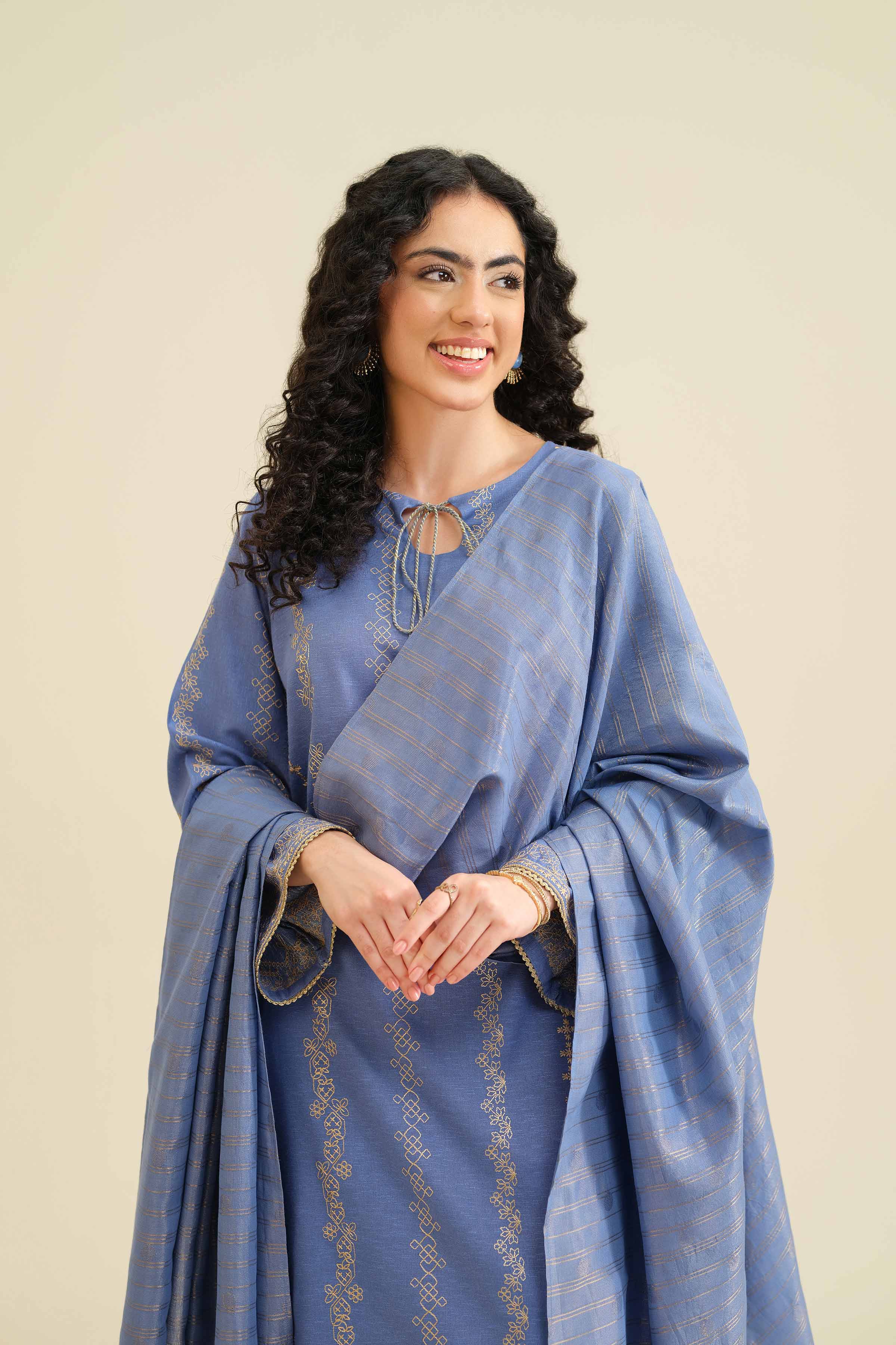 3 Piece - Embroidered Suit - PW25-417 - Image 4