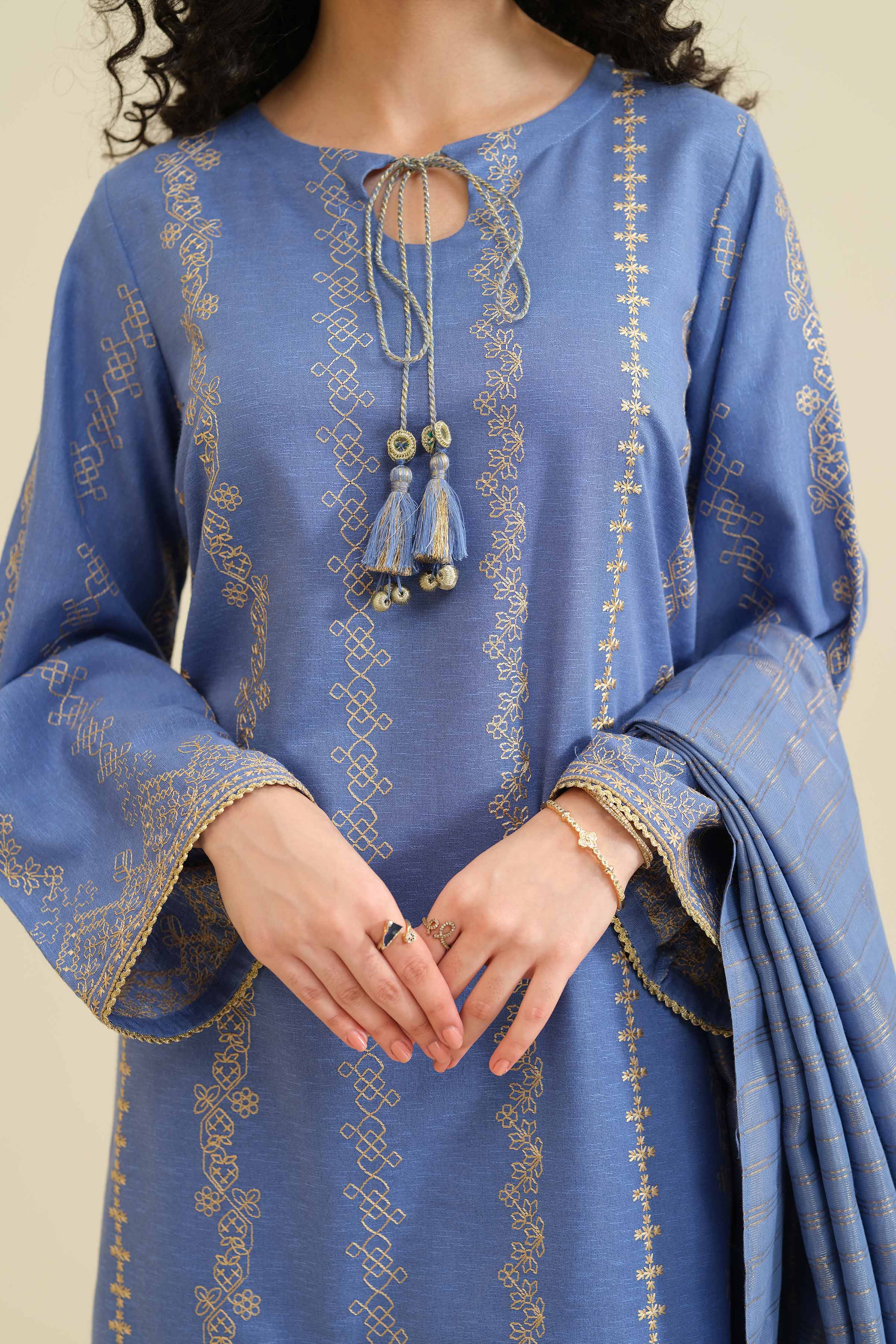 3 Piece - Embroidered Suit - PW25-417 - Image 6