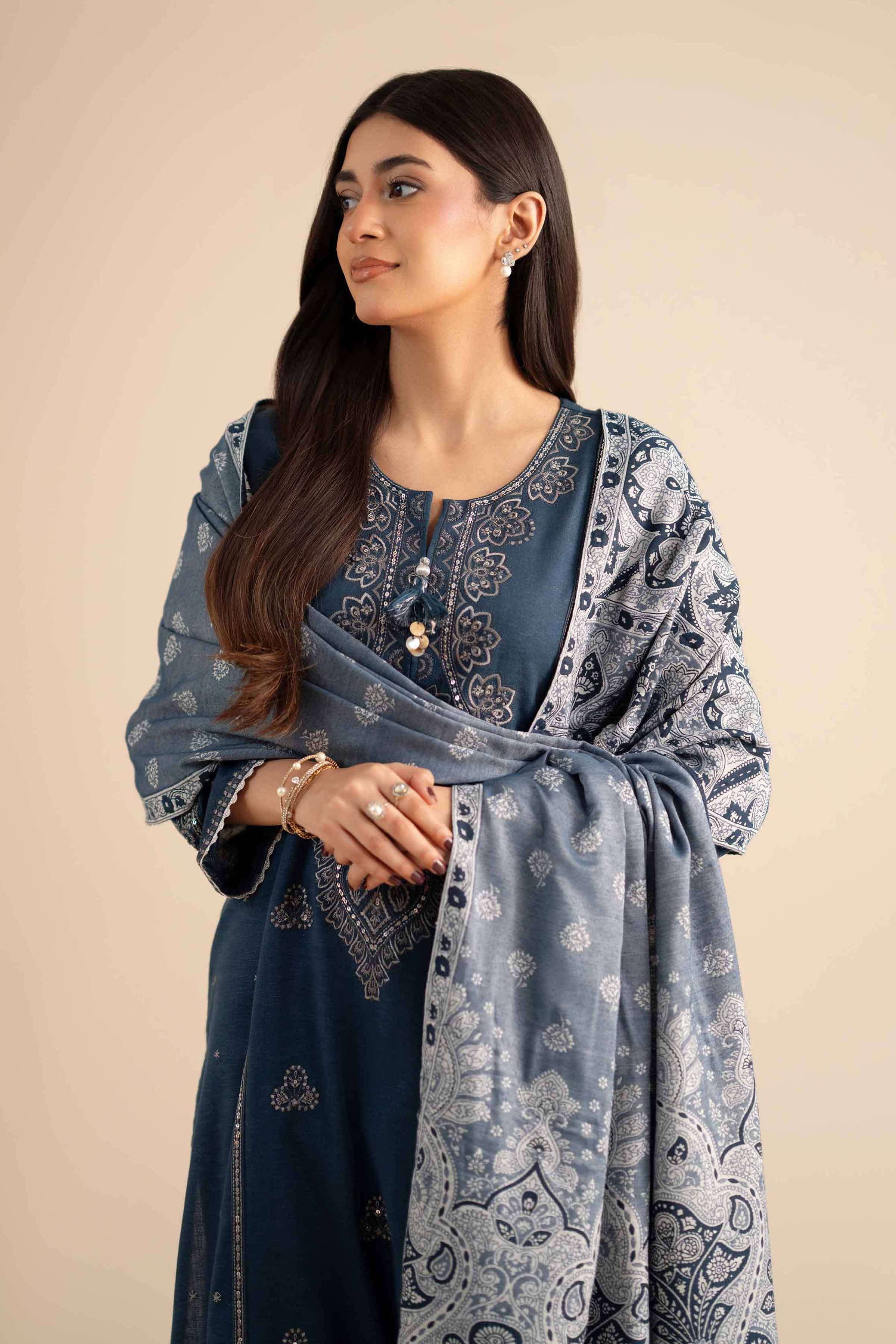 3 Piece - Embroidered Suit - PW25-434