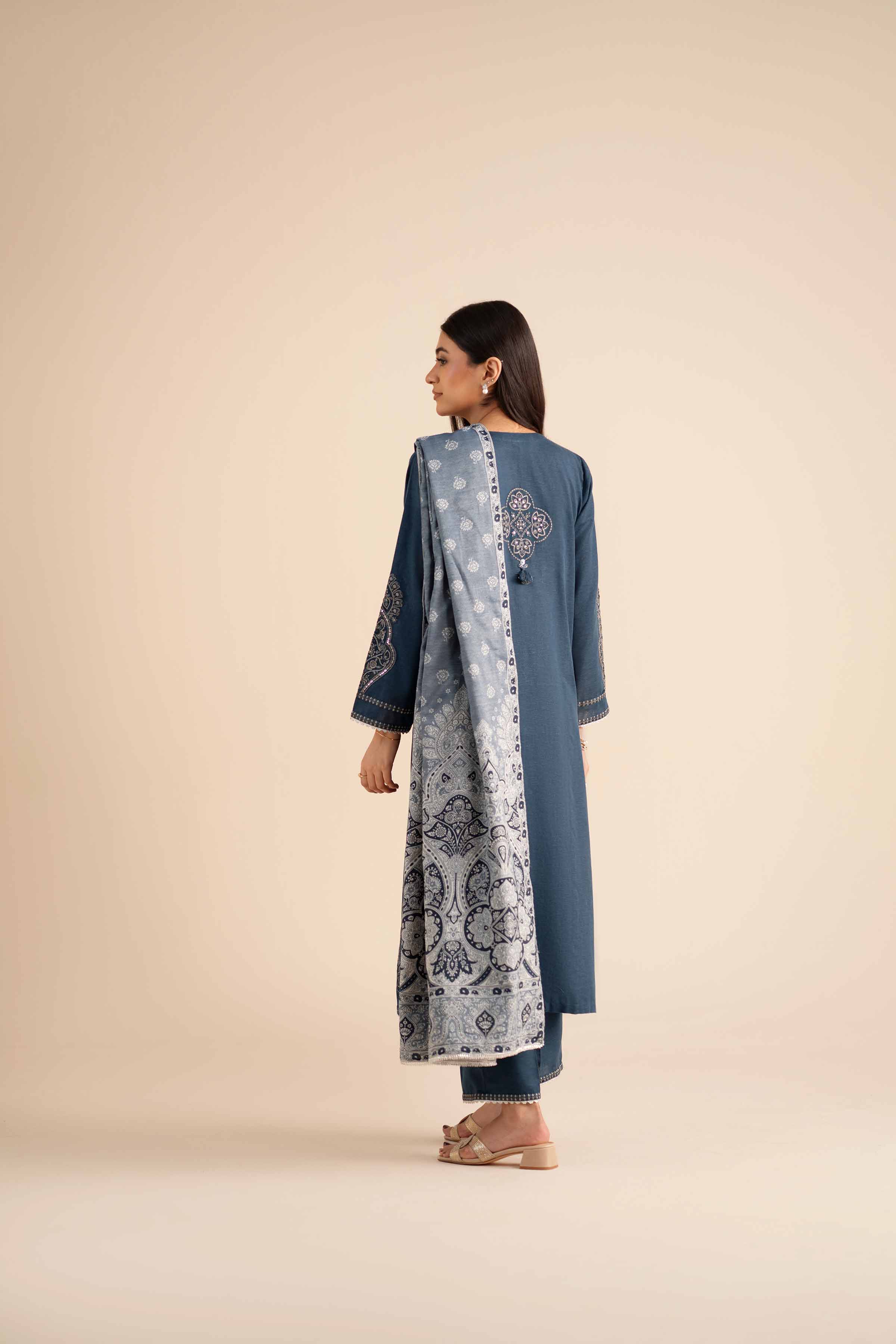 3 Piece - Embroidered Suit - PW25-434 - Image 3