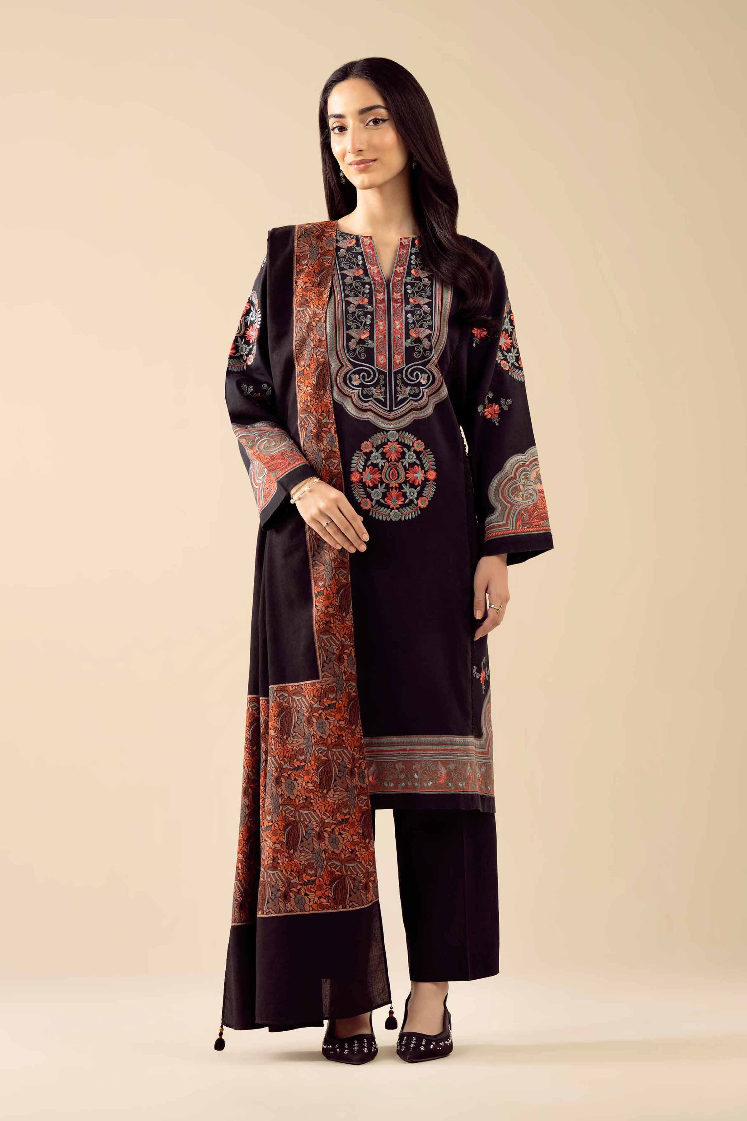 3 Piece - Embroidered Suit - PW25-443 - Image 2