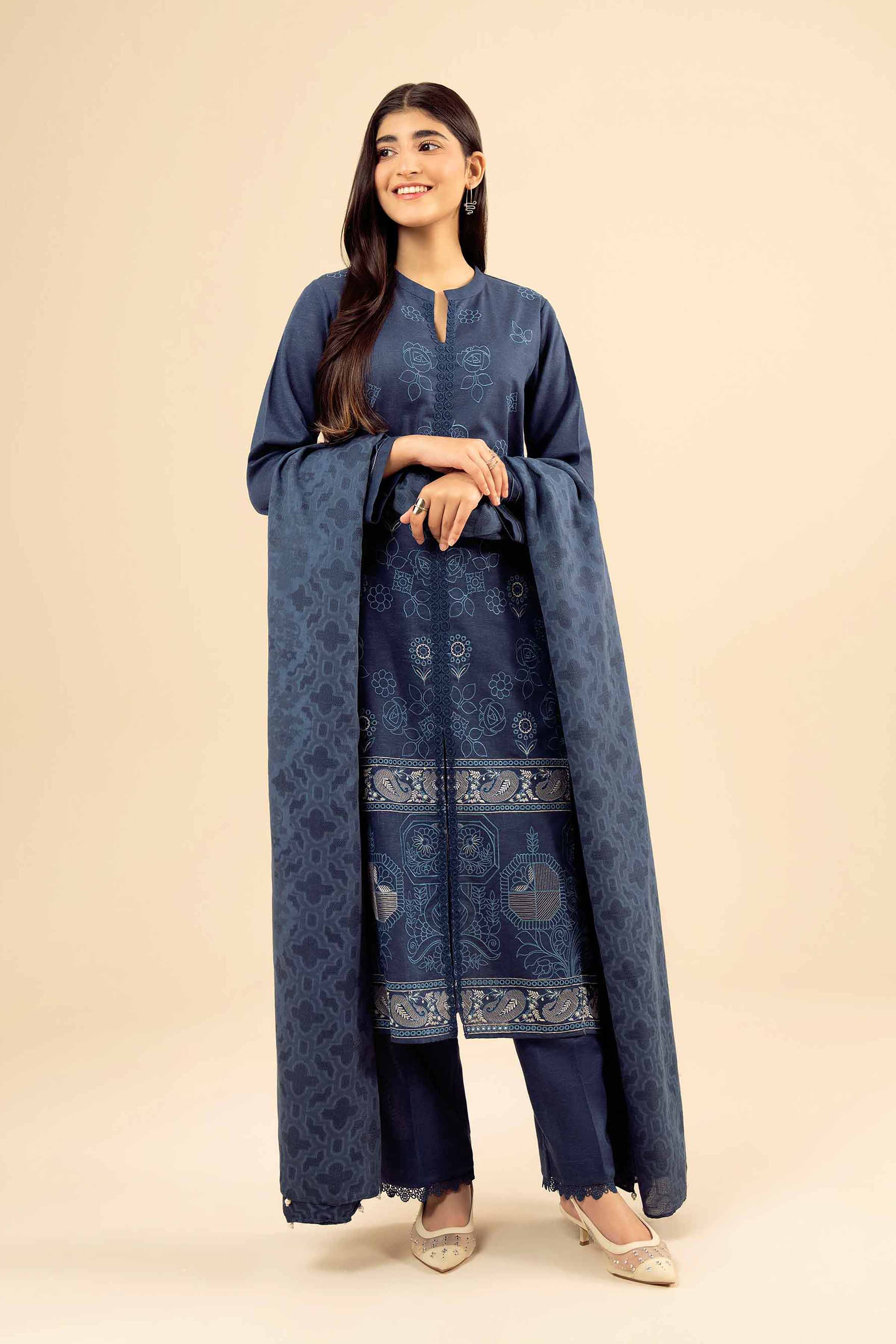 3 Piece - Embroidered Suit - PW25-452