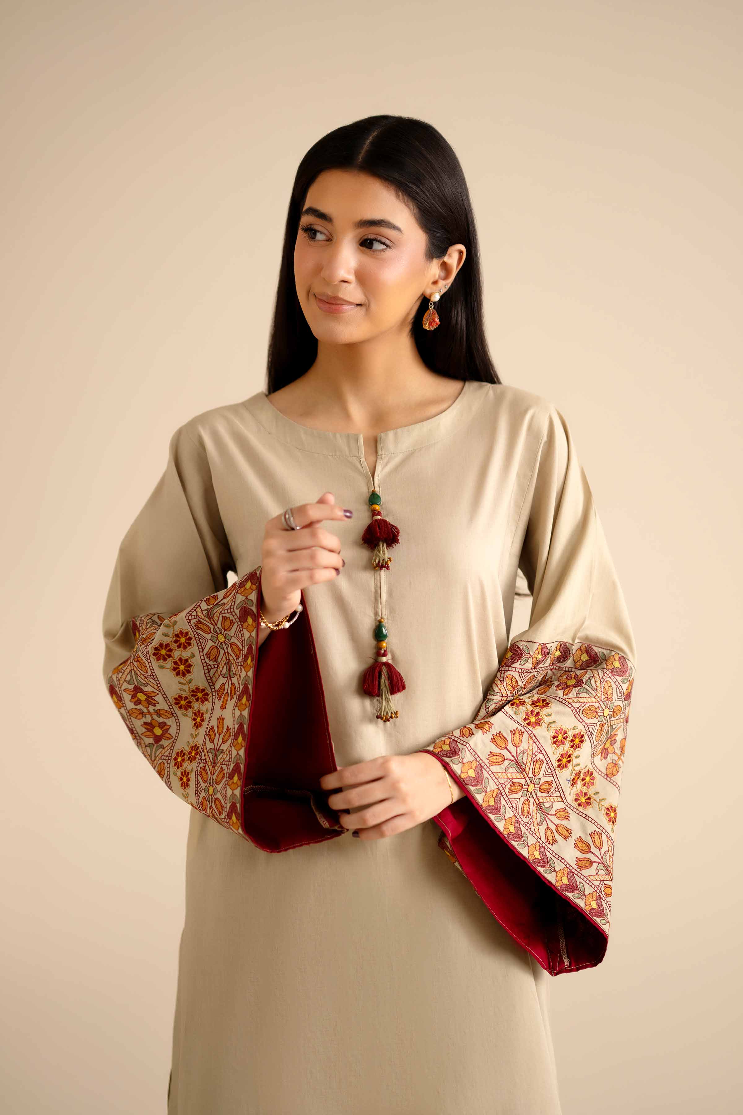 2 Piece - Embroidered Suit - PW25-52 - Image 5