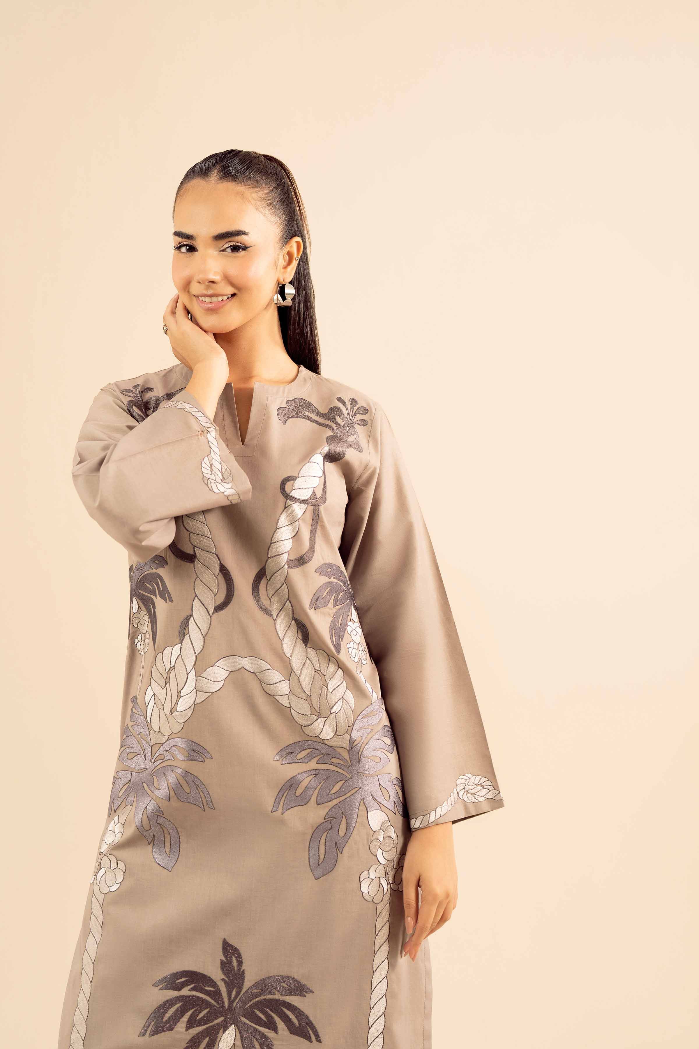 2 Piece - Embroidered Suit - PW25-54 - Image 5